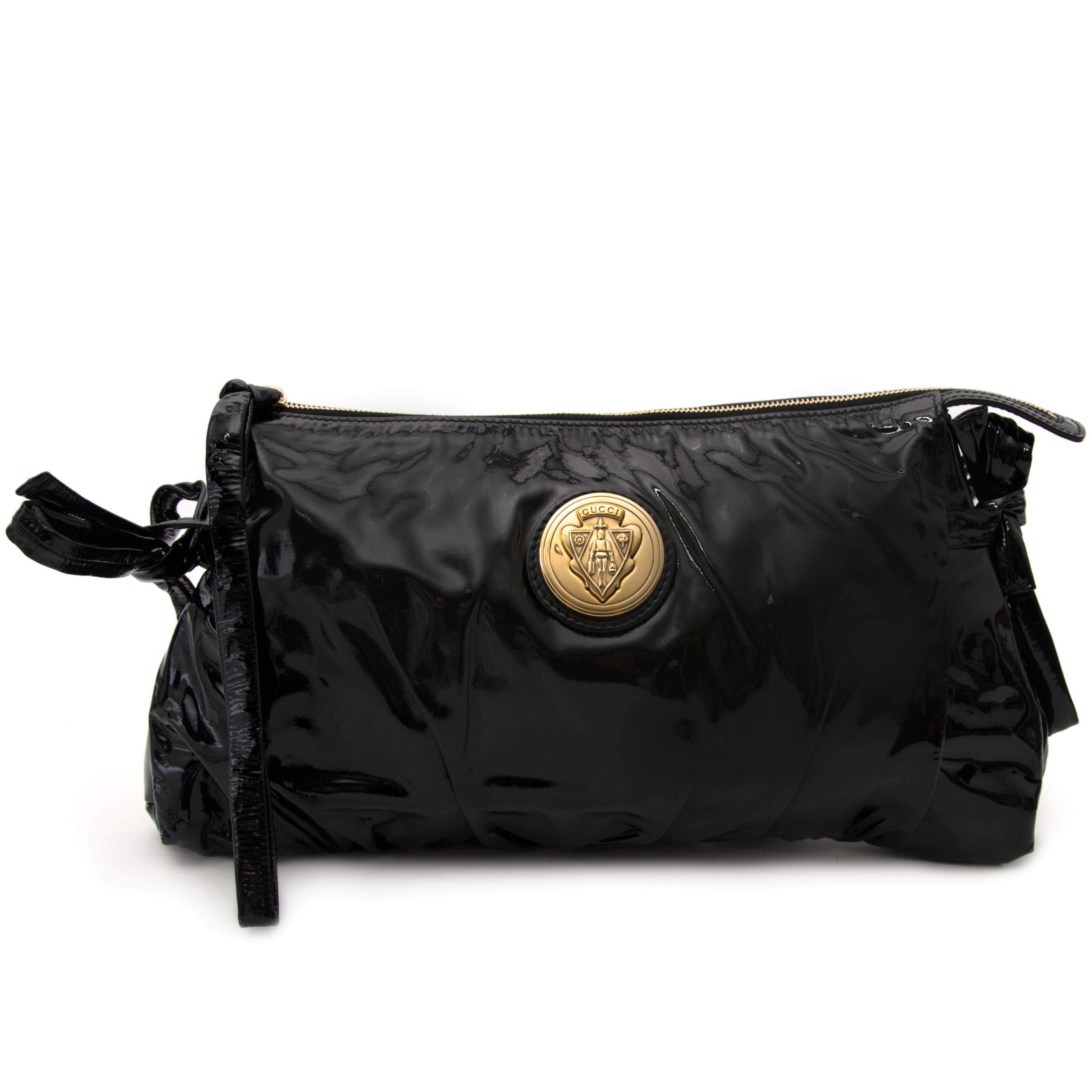 gucci black leather clutch
