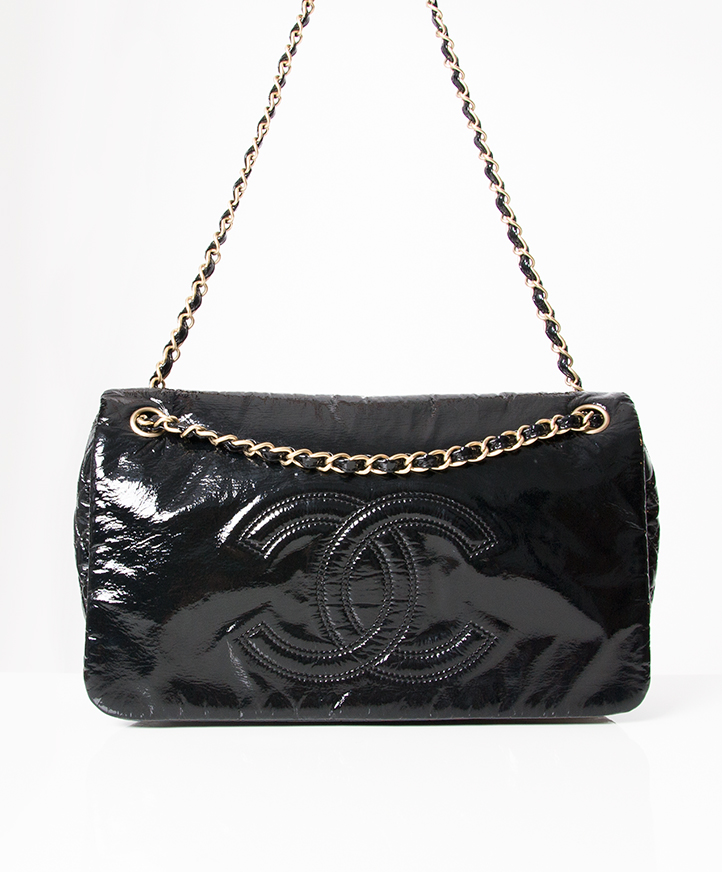 CHANEL シャネル ラバーバングル99年製 ヴィンテージ　ブラック CHANEL(シャネル) チェーン×レザーバングル シルバー×ブラック