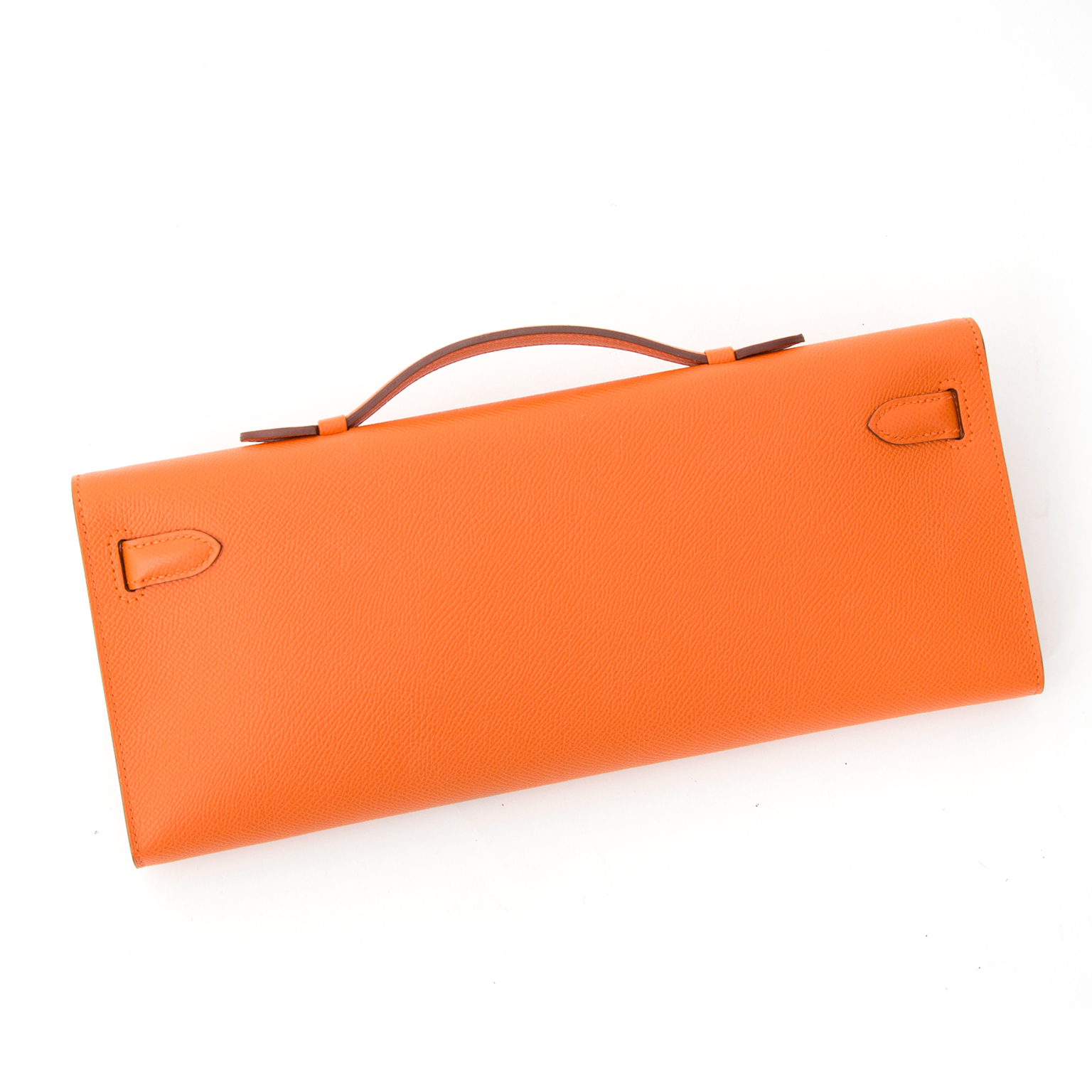 Hermès - Authenticated Kelly Cut Clutch Clutch Bag - Leather Orange Plain for Women, Very Good Condition