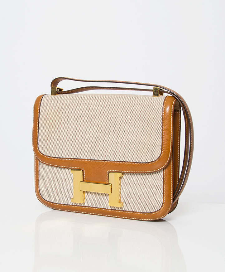 Hermès Constance Two-Tone Toile 'H' Shoulder Bag ○ Labellov