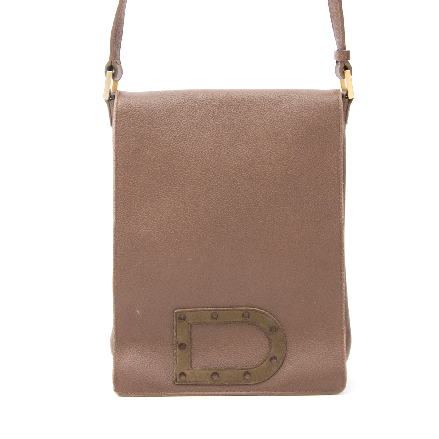 Delvaux Louise Baudrier PM Taupe ○ Labellov ○ Buy and Sell