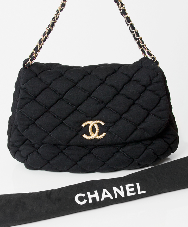 Chanel Quilted Jersey Bubble Bag ○ Labellov ○ Buy and Sell Authentic  Luxury