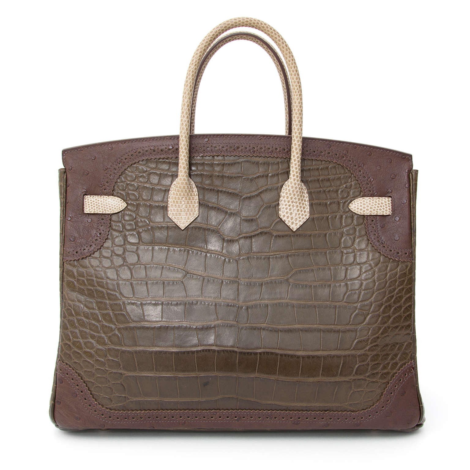 Secondhand Hermès Birkin 35 'Grand Marriage Ghillies' Gris