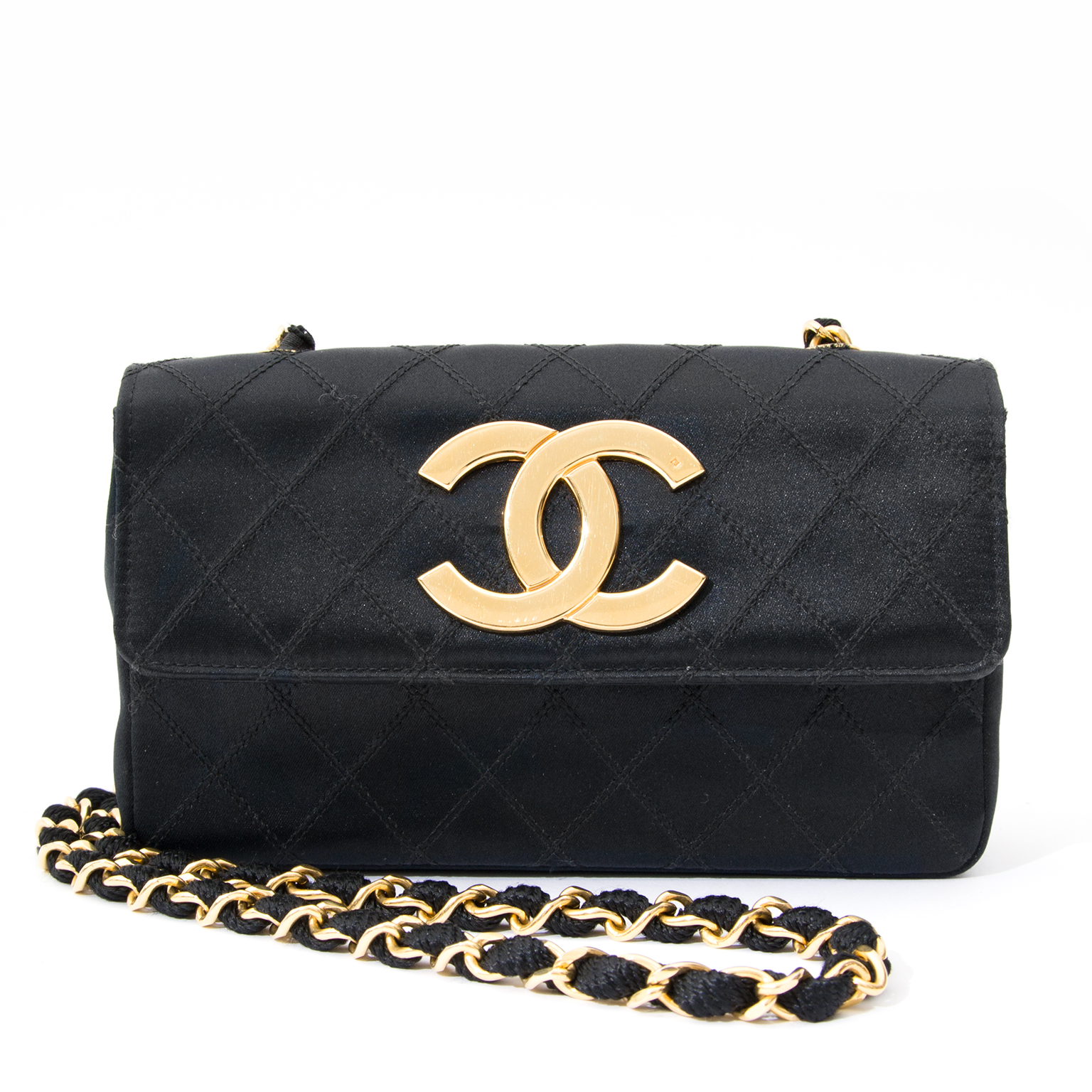 Chanel Black Silk Evening Bag GHW Labellov Buy and Sell