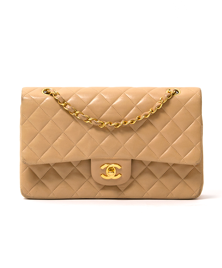 Chanel Beige Lambskin Medium Double Flap Bag Labellov Buy and Sell  Authentic Luxury