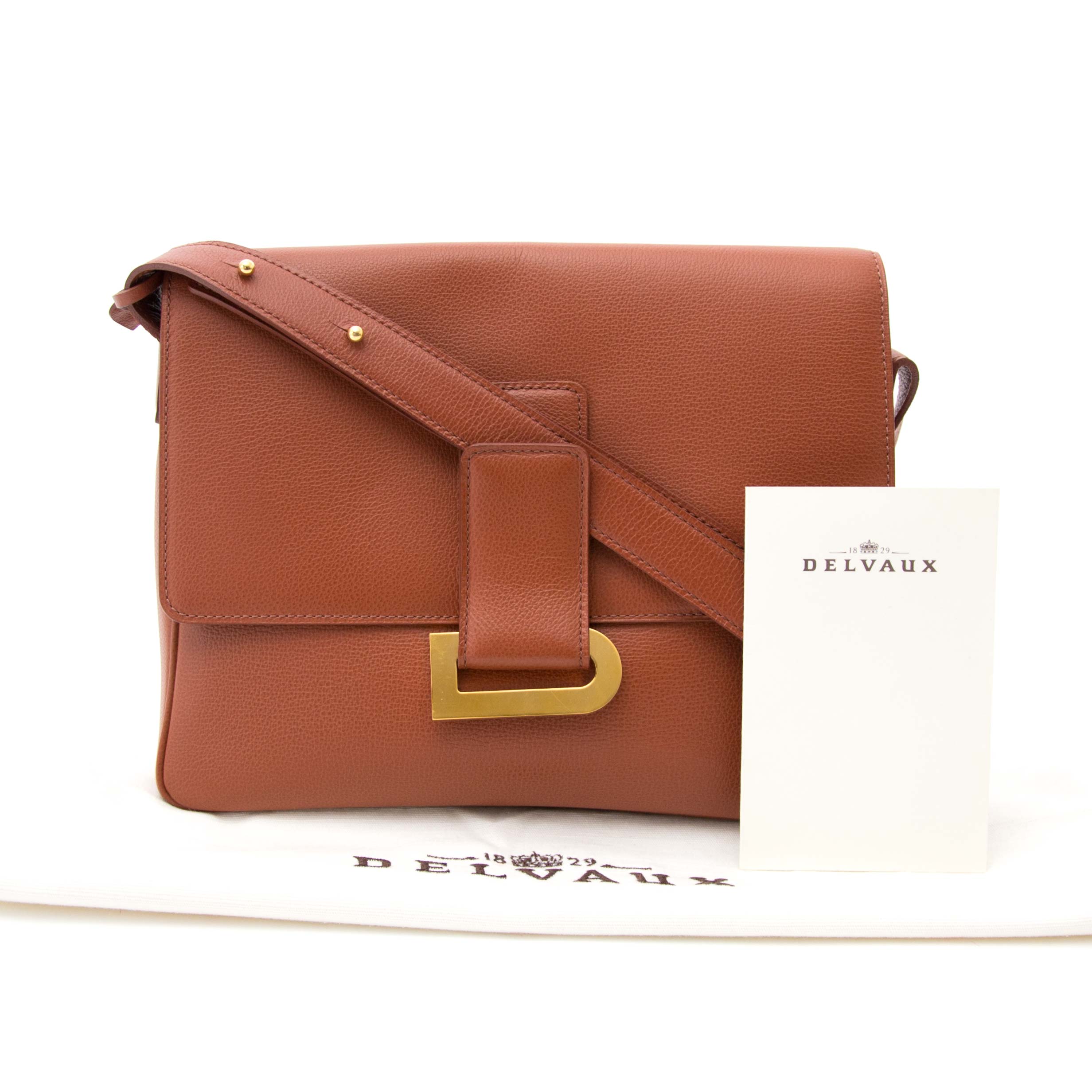 バッグ Delvaux Poirier Crossbody/Shoulder Bag Delvaux Brown Poirier Crossbody Bag ○ Labellov ○ Buy and