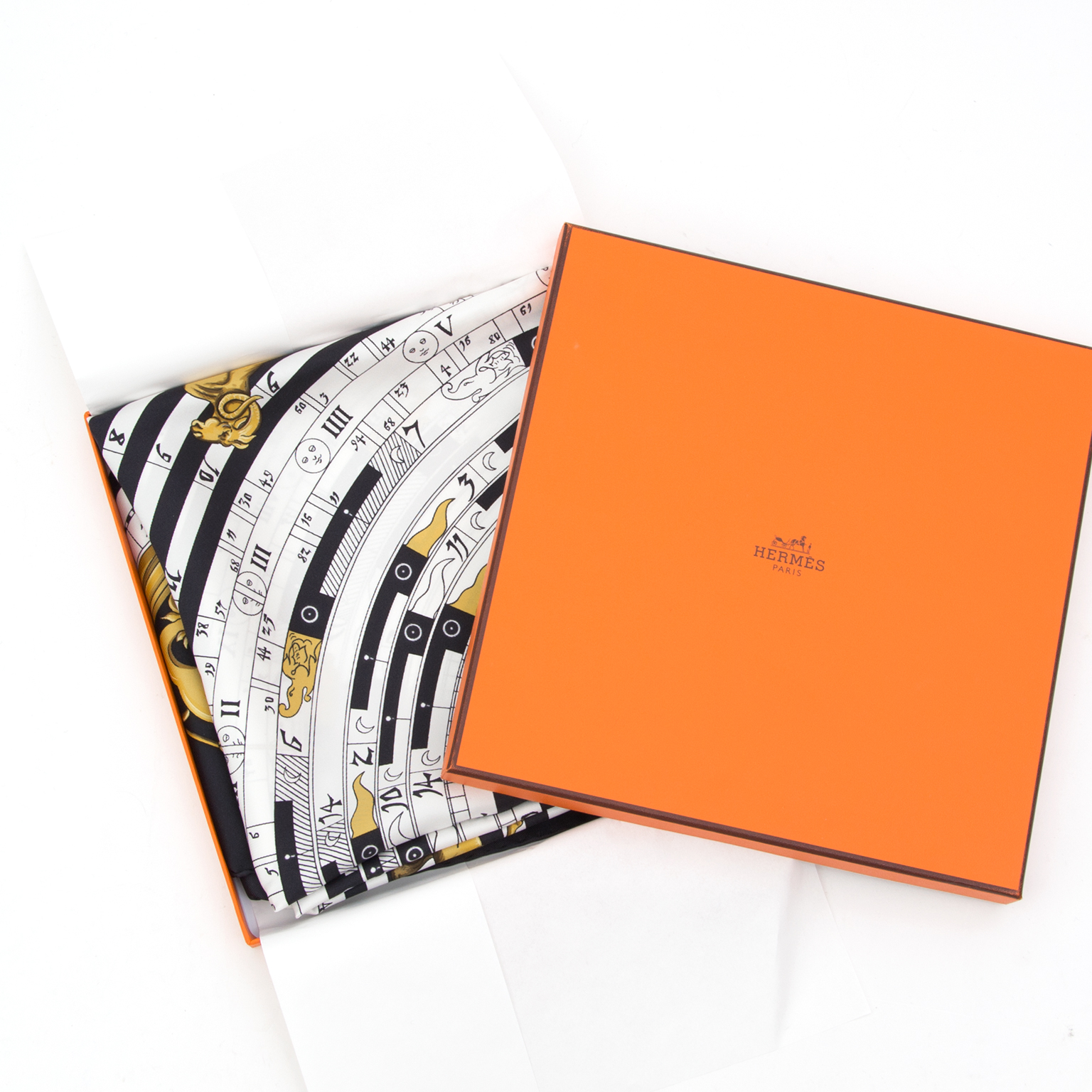 Hermès Silk Carré Scarf Calendar ○ Labellov ○ Buy and Sell