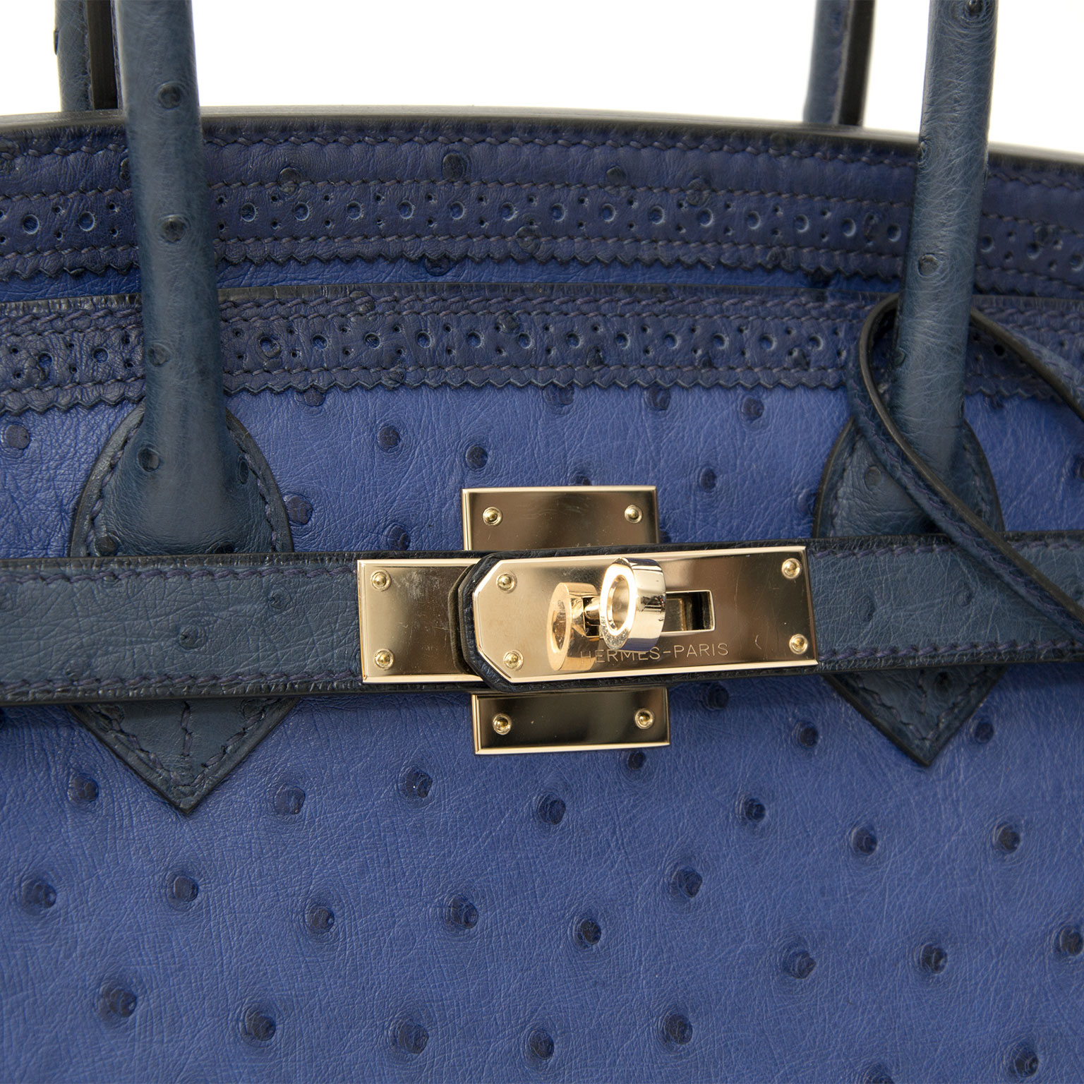 【メール便不可】 Ostrich Ghillies Tricolor Hermes Birkin Permabrass 30 財布