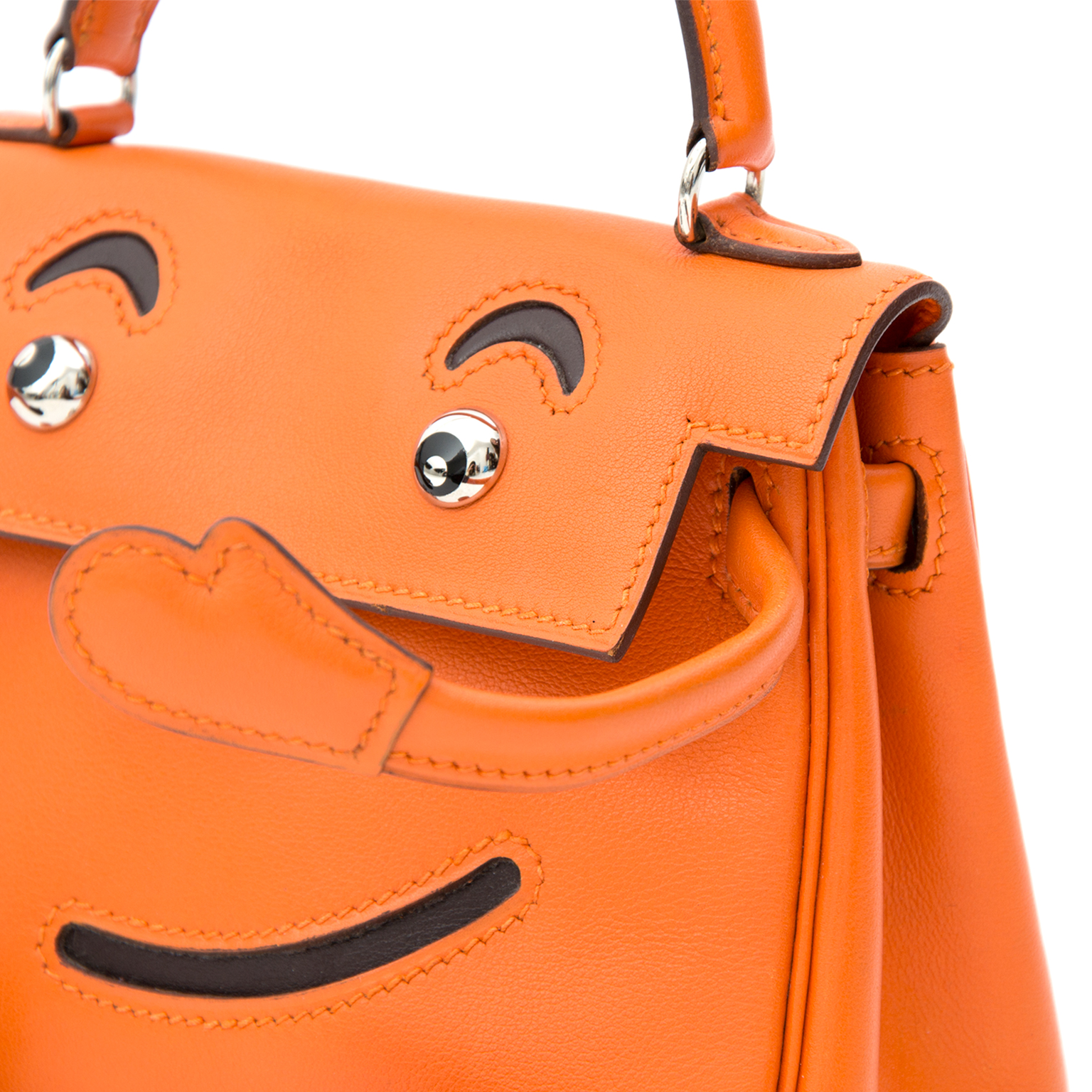 Hermès Kelly Quelle Idole Doll Bag Orange Palladium Hardware