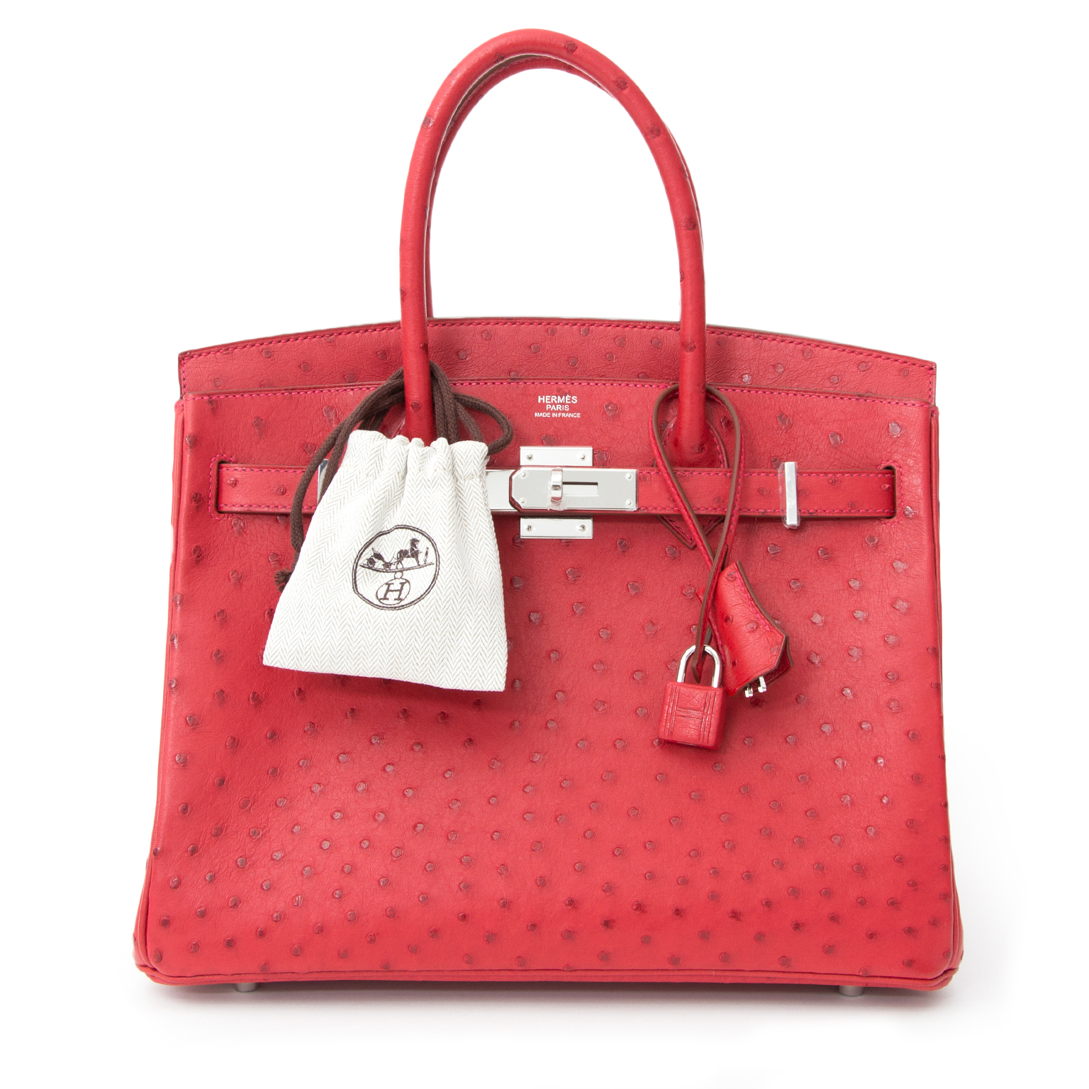 Hermes Ostrich Birkin 30 Rouge Vif ghw ○ Labellov ○ Buy and Sell Authentic  Luxury