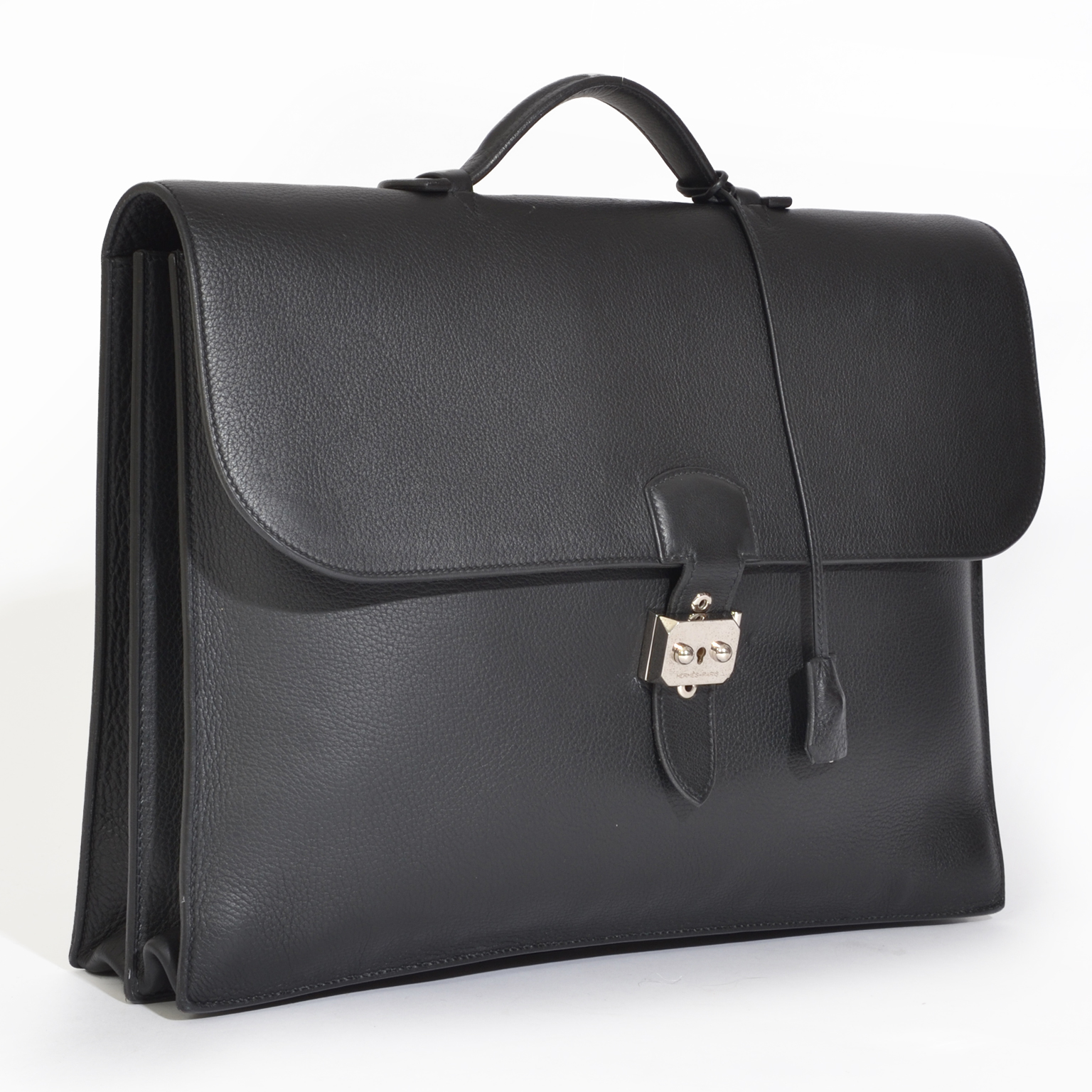 Hermès Sac Ã Dépèches Briefcase Togo Black PHW ○ Labellov ○ Buy