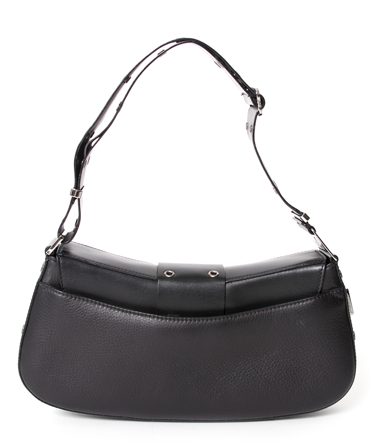 Dior Black Leather Street Chic Reporter Handbag ○ Labellov ○ Buy