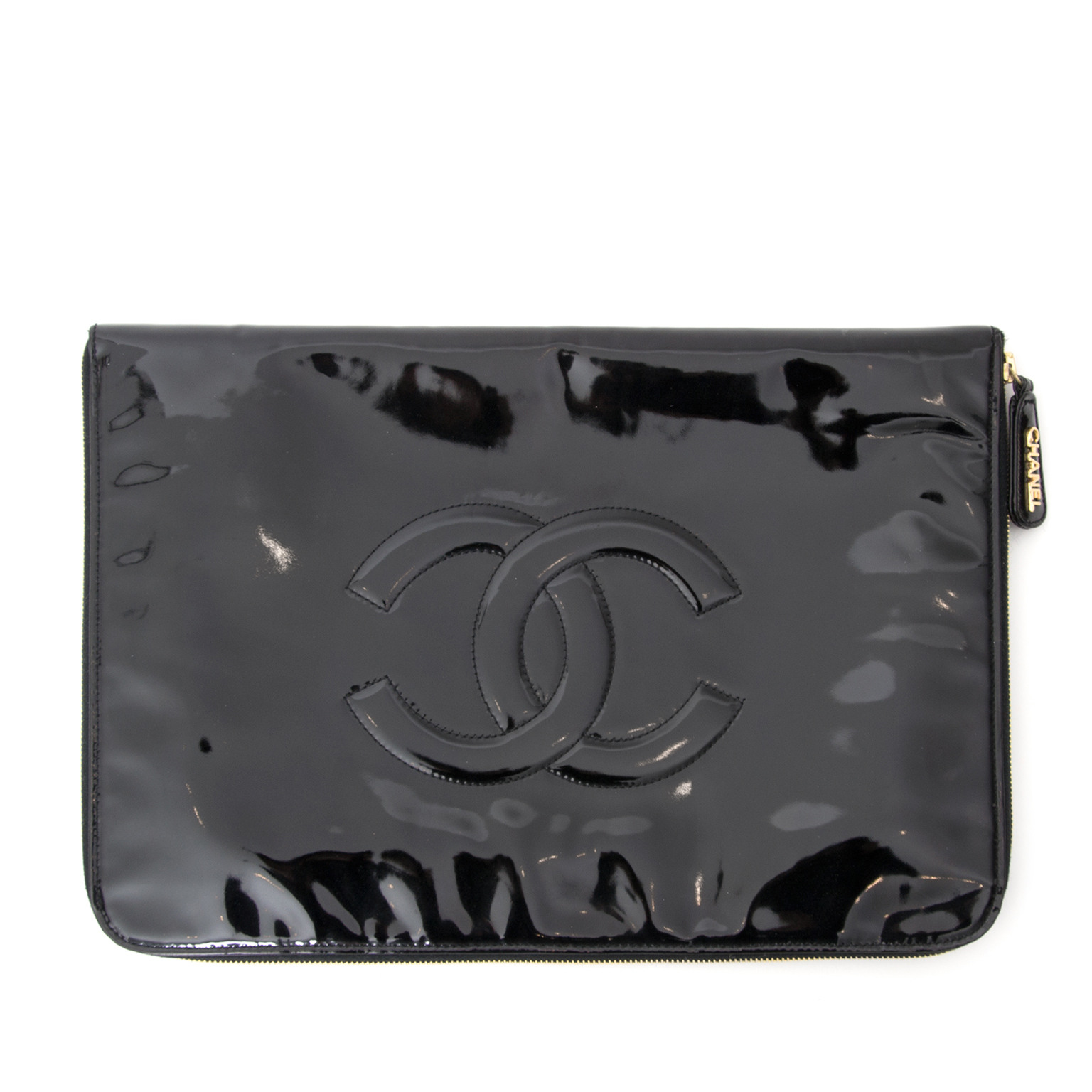 Chanel Black Patent Leather Briefcase/Laptopcase Labellov Buy