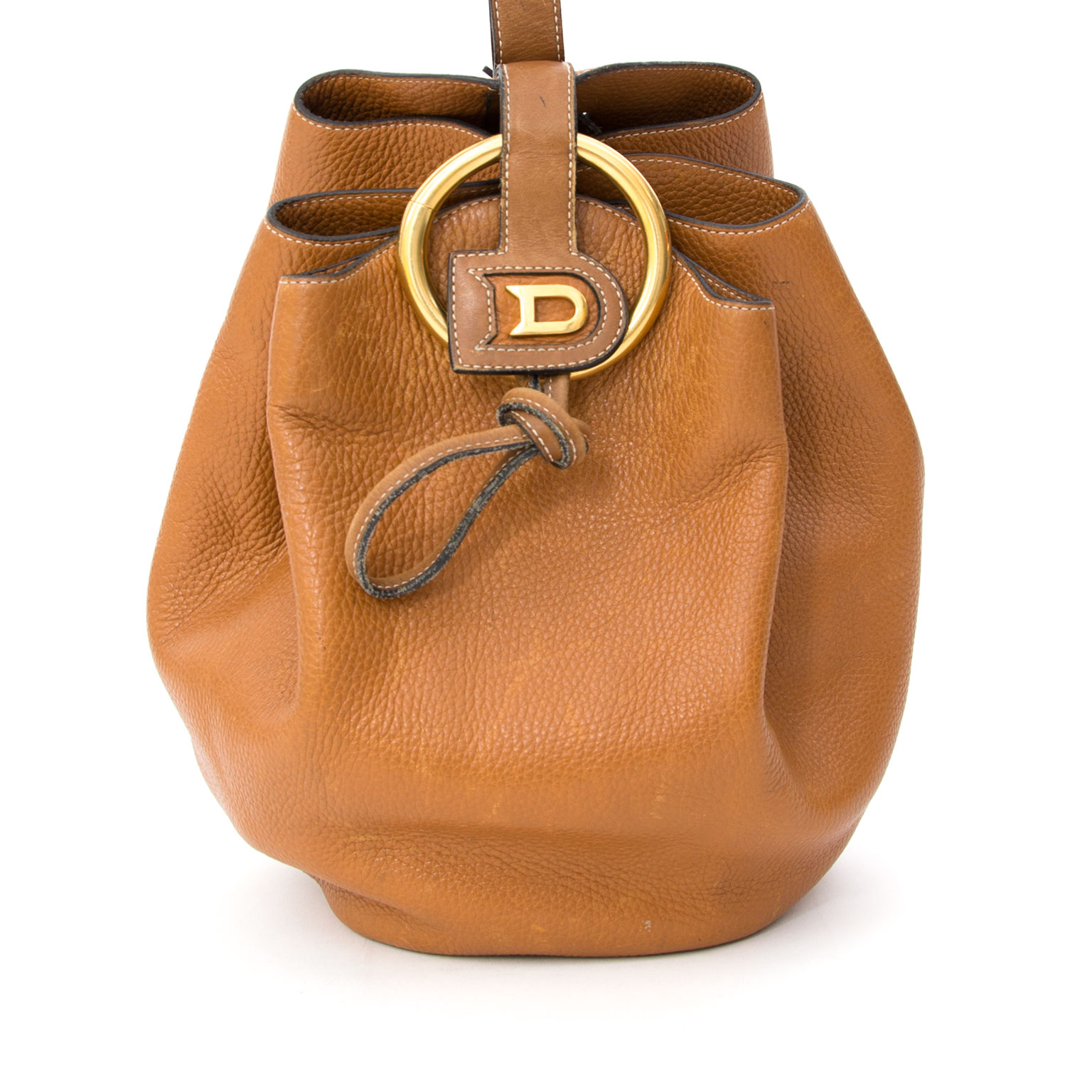 Delvaux Rose Des Vents Shoulder Gathered Bucket Bag Cognac Delvaux Rose Des Vents Shoulder Gathered Bucket Bag Cognac
