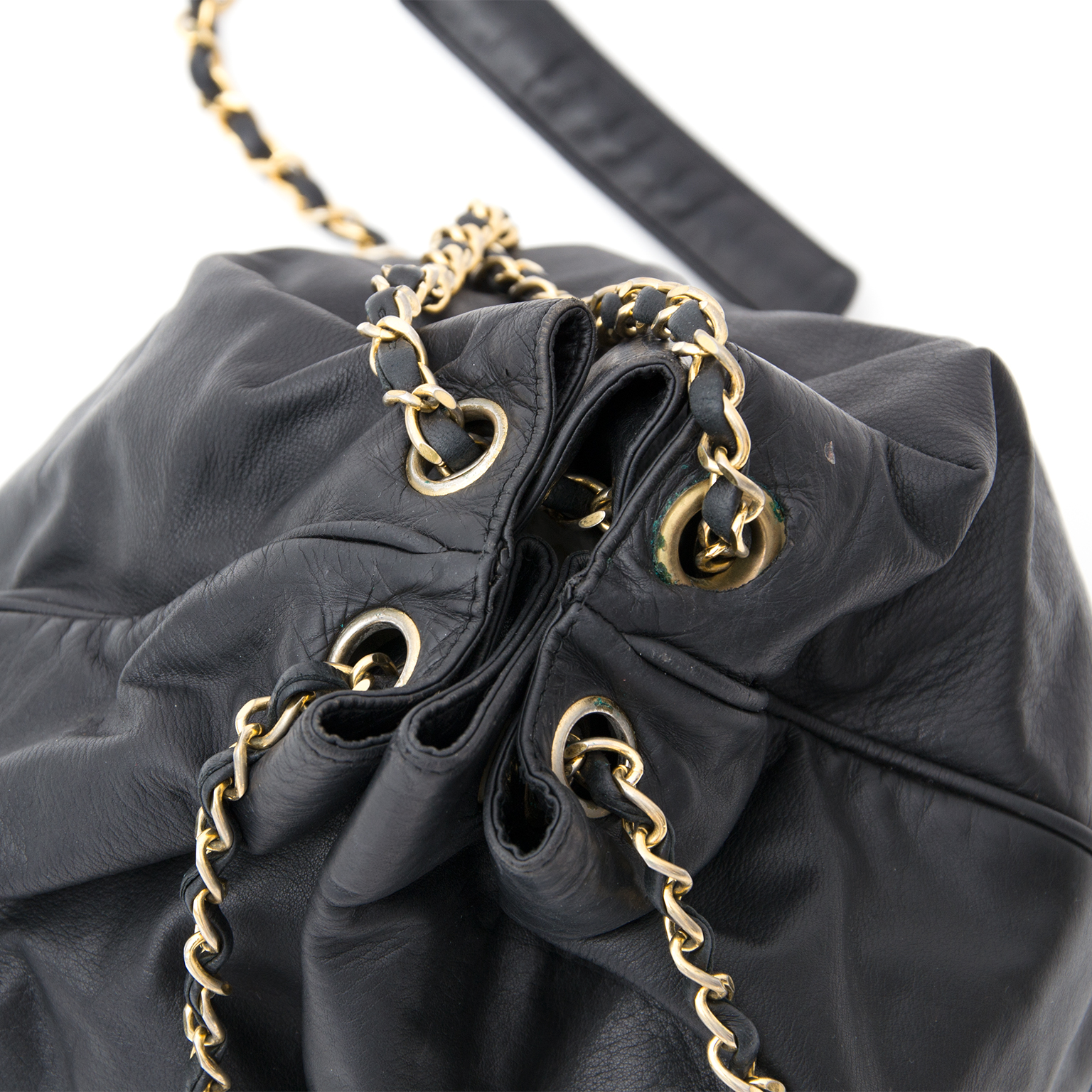 Chanel drawstring bag black online