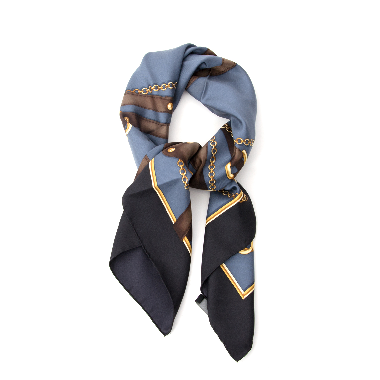 GUCCI シルクスカーフ ブラック ゴールド グッチ レディース シルク小物シルクスカーフ | GUCCI® JP