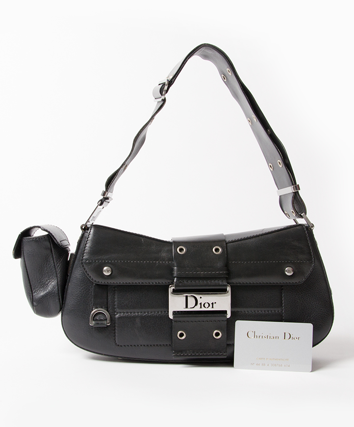 Dior Street Chic Reporter Handbag Black Leather ○ Labellov ○ Buy
