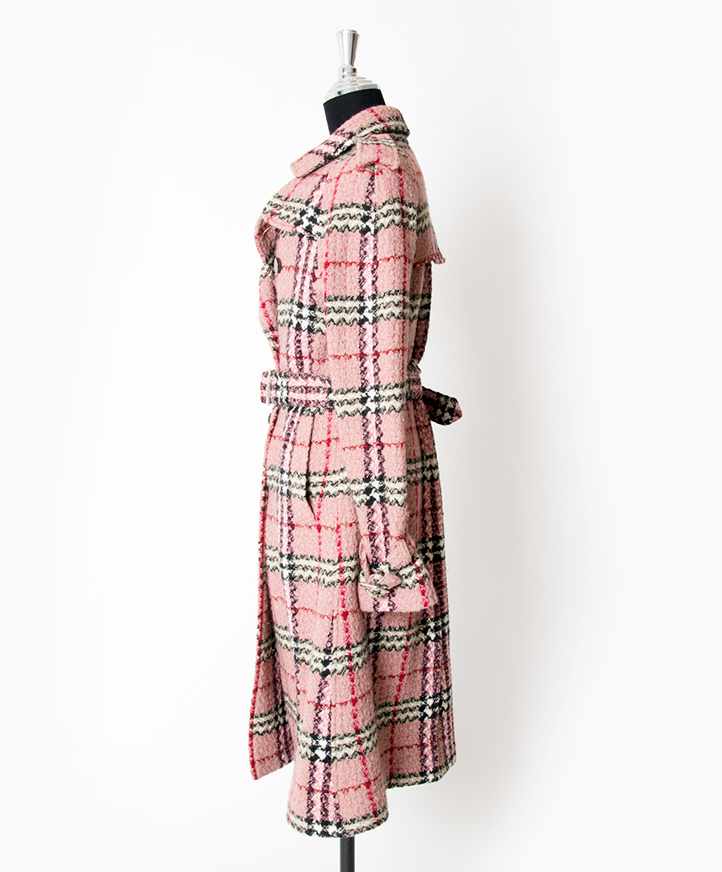 Burberry Pink Checkered Trench Coat ○ Labellov ○ Buy and Sell
