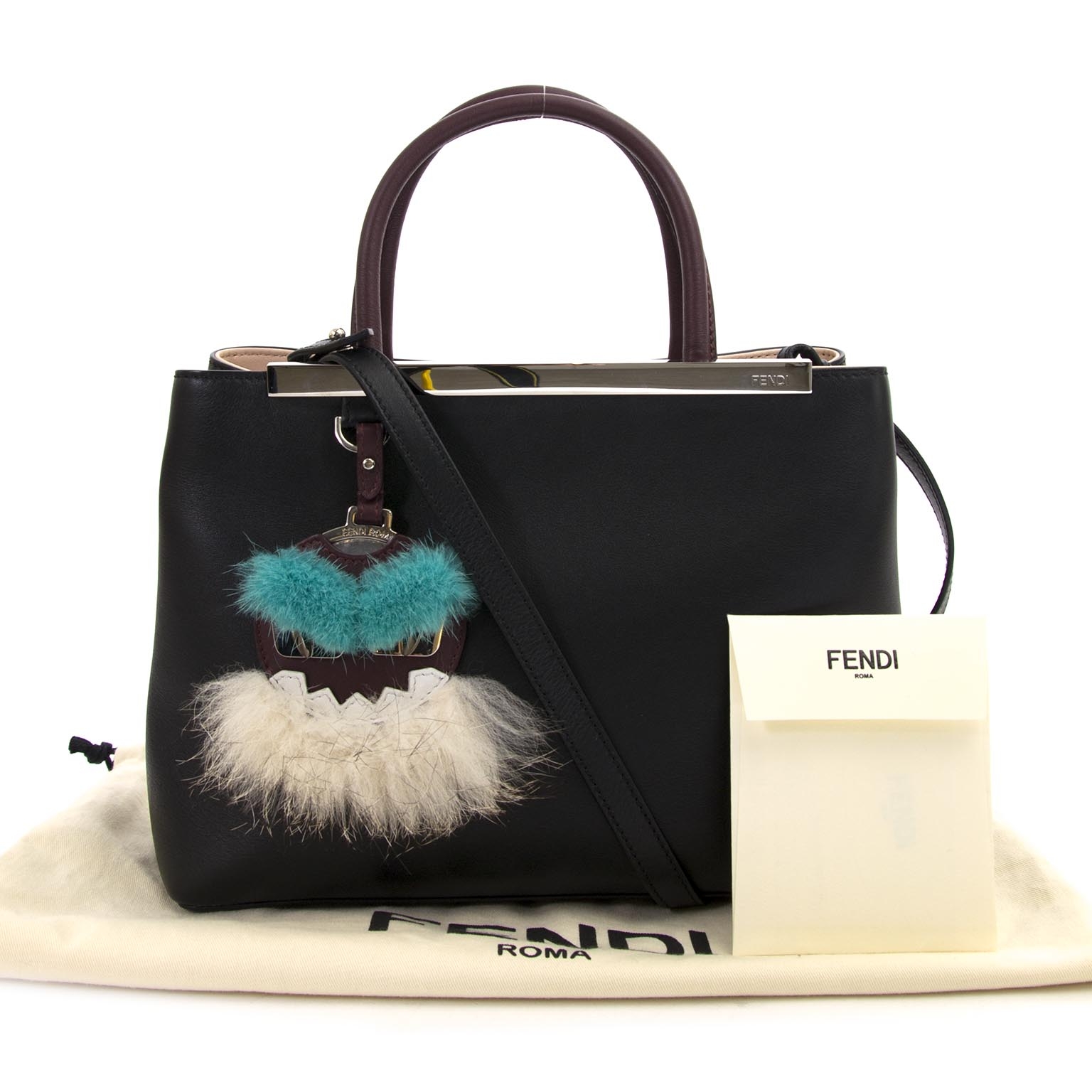 Fendi Petite 2jours Black Leather Tote Labellov Buy and Sell Authentic Luxury