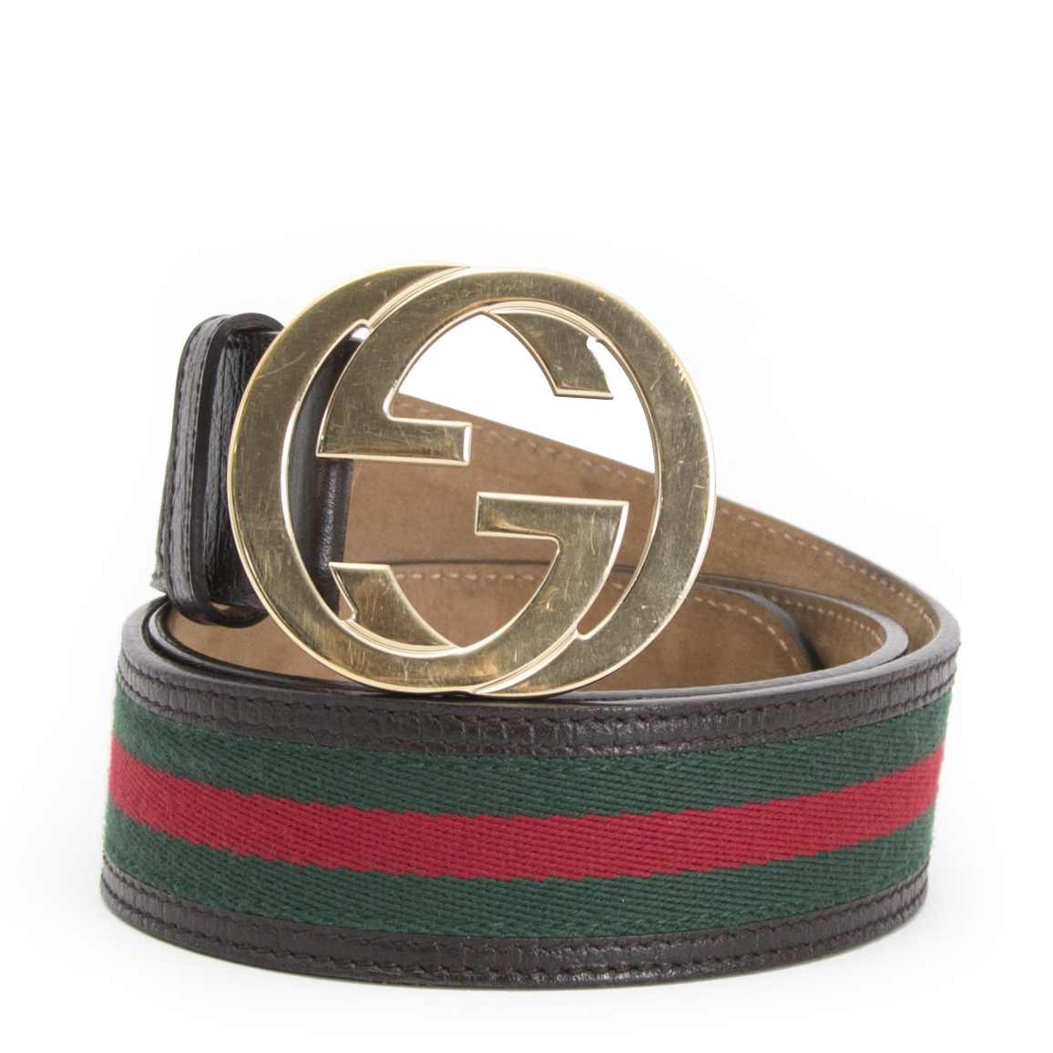Gucci Red Green Belt Size 85 | lupon.gov.ph