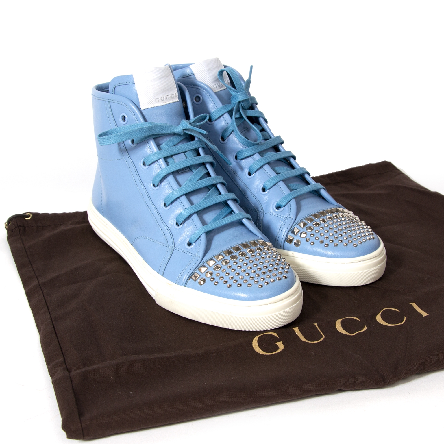 High Top Baby Blue Sneakers - size 38.5 ○ Labellov Buy and Sell Luxury