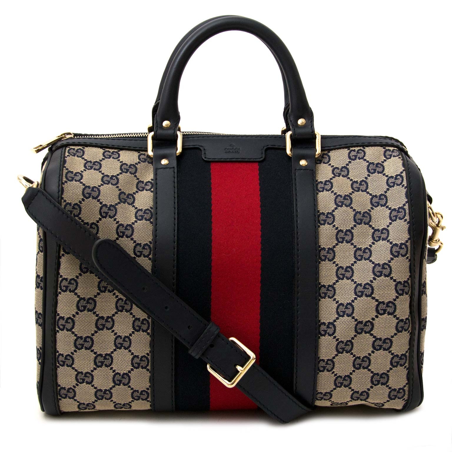 バッグ Vintage Gucci Web Stripe GG Boston Bag Gucci-GG-Supreme-Web-Stripe-