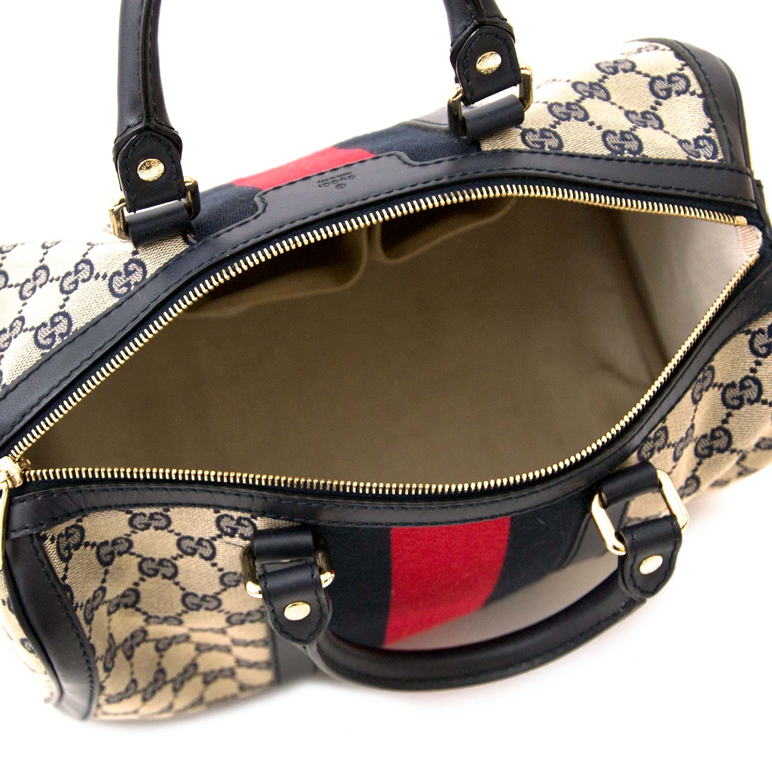 バッグ Vintage Gucci Web Stripe GG Boston Bag Gucci-Vintage-GG-Supreme-Web-