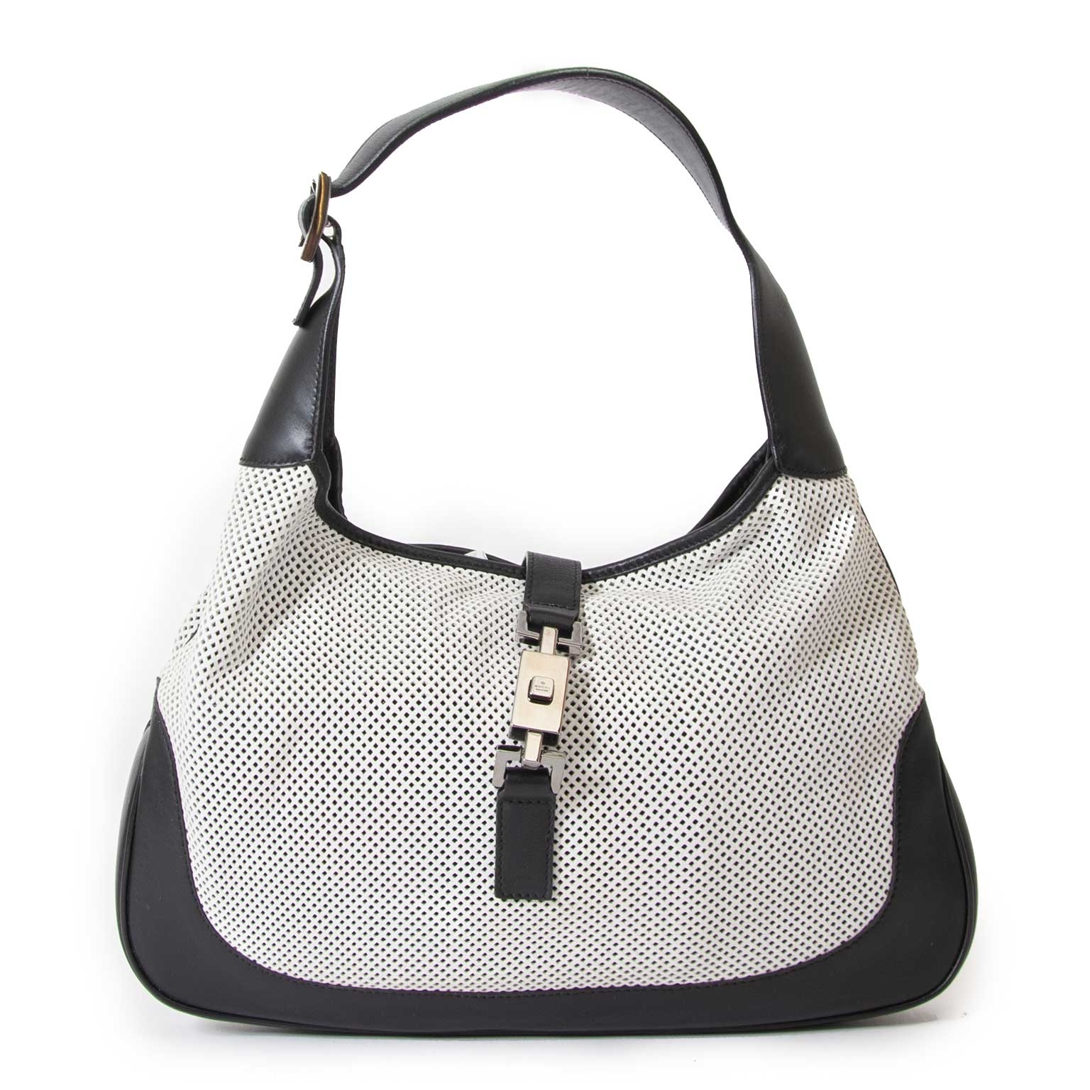 Gucci Black & White Leather Jackie Bag ○ Labellov ○ Buy and Sell Authentic  Luxury