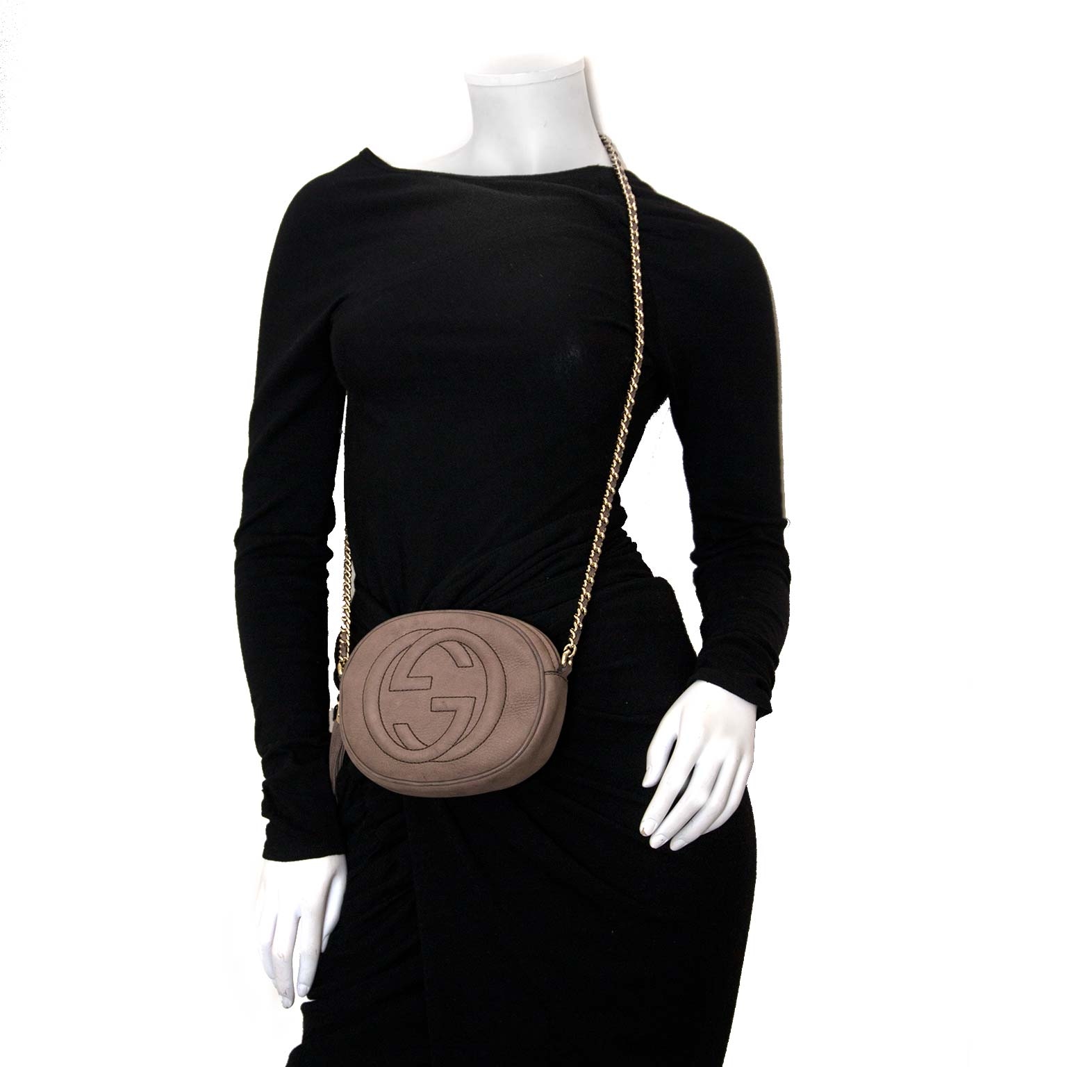 Gucci Taupe Nubuck Mini Soho Chain Bag ○ Labellov ○ Buy and Sell