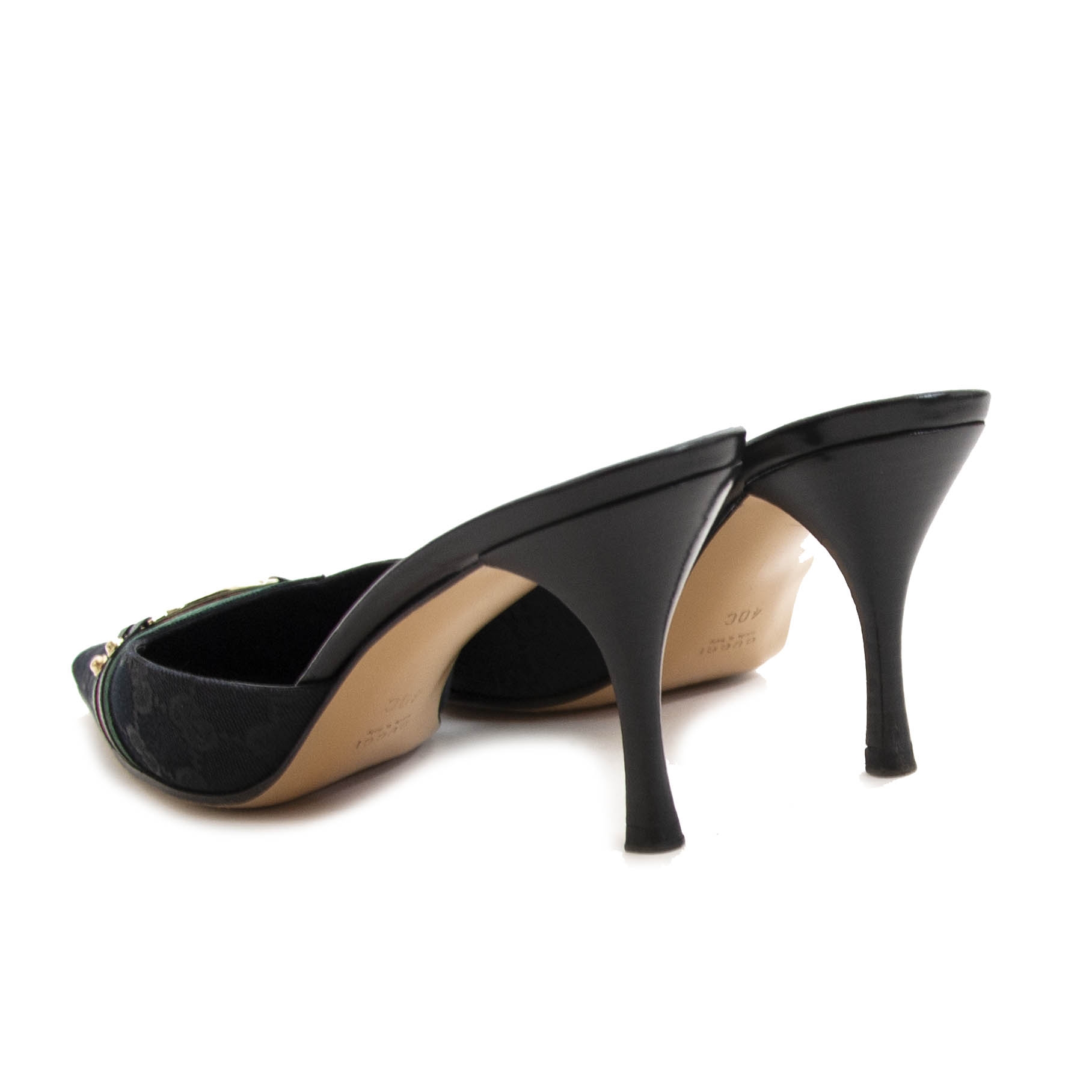 Gucci Black Monogram Mules - size 40 ○ Labellov ○ Buy and