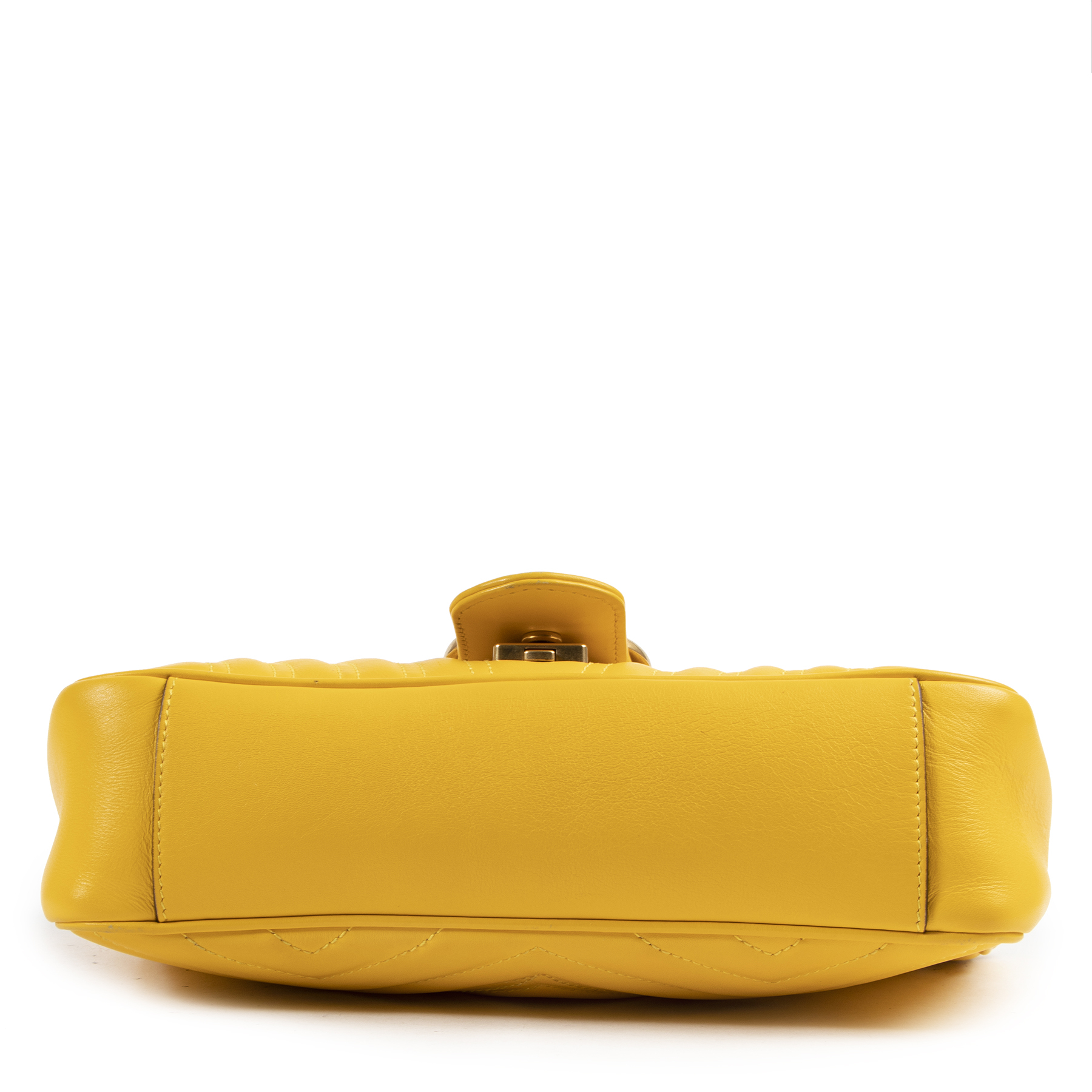Gucci Yellow Leather GG Marmont Shoulder Bag ○ Labellov