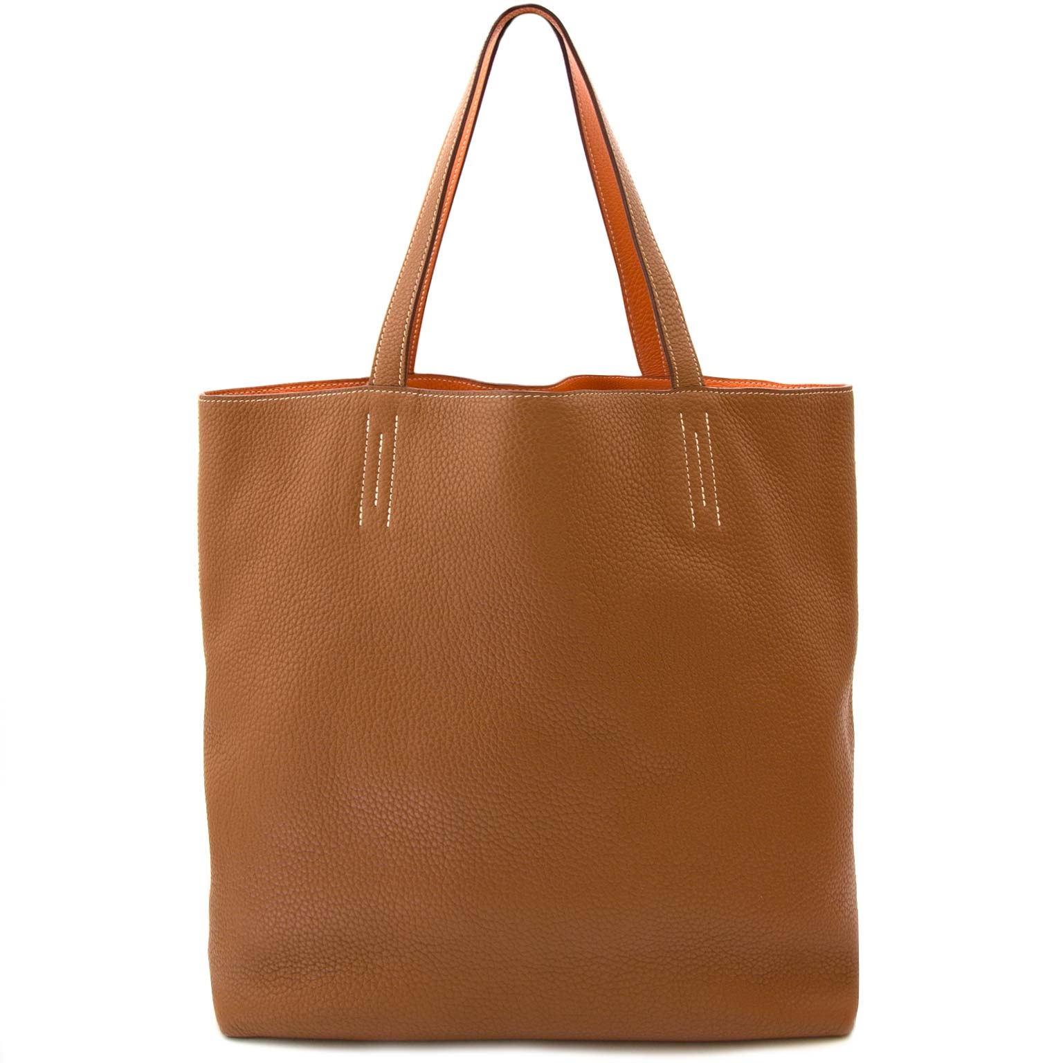 HERMES トートバッグ ベージュ/ブラウン 中古・古着通販】HERMES (エルメス) トートバッグ ベージュ｜ブランド