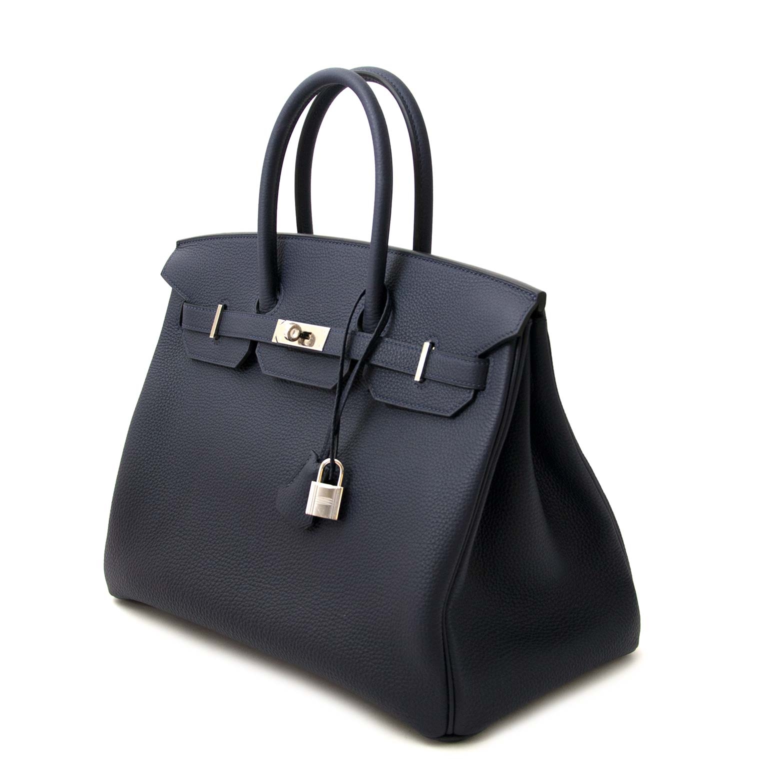 Hermes Birkin 35 Bleu Nuit/Orange Poppy Verso Togo Palladium Hardware #A -  Vendome Monte Carlo