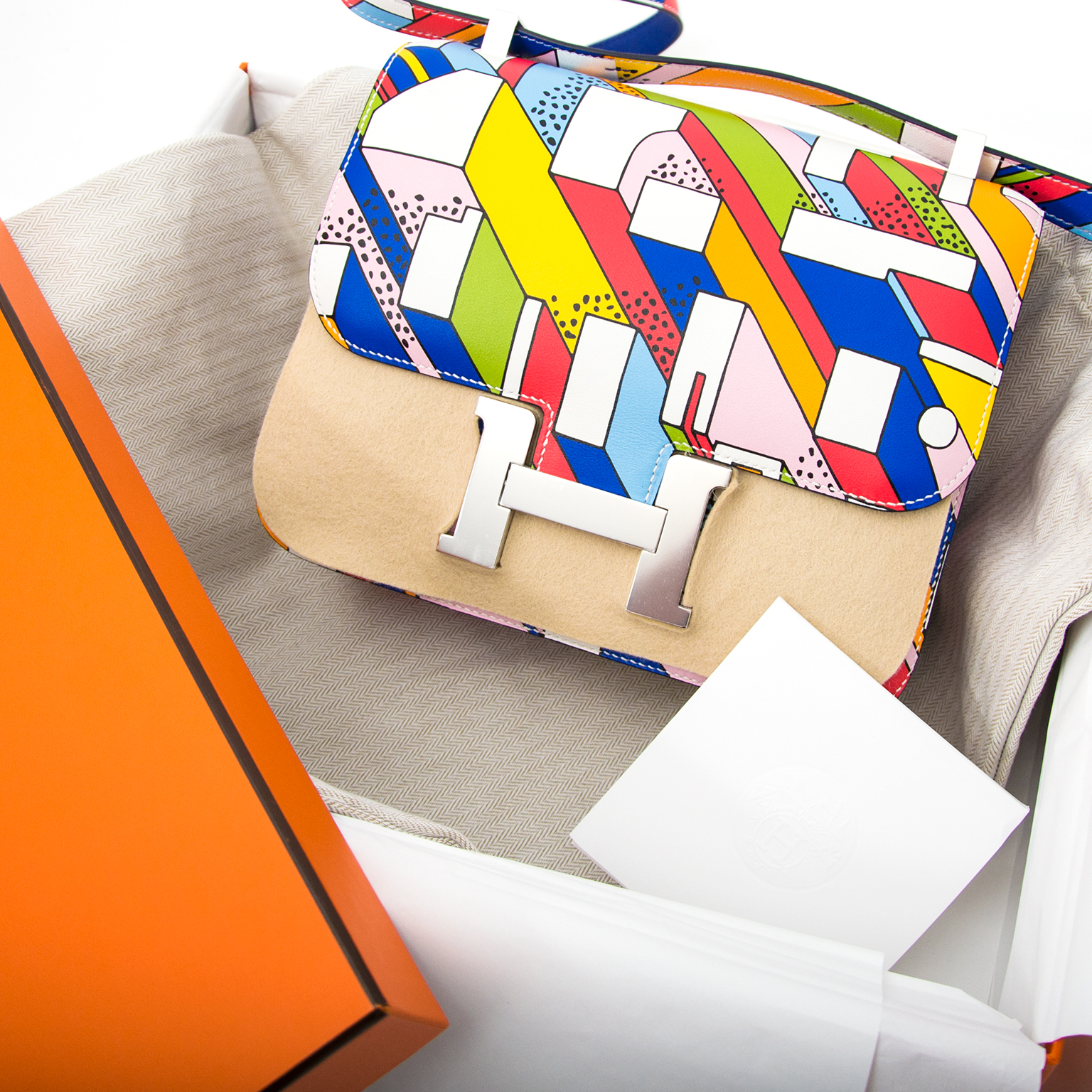Hermès Constance 24 Swift On A Summer Day Blanc/Multicolore