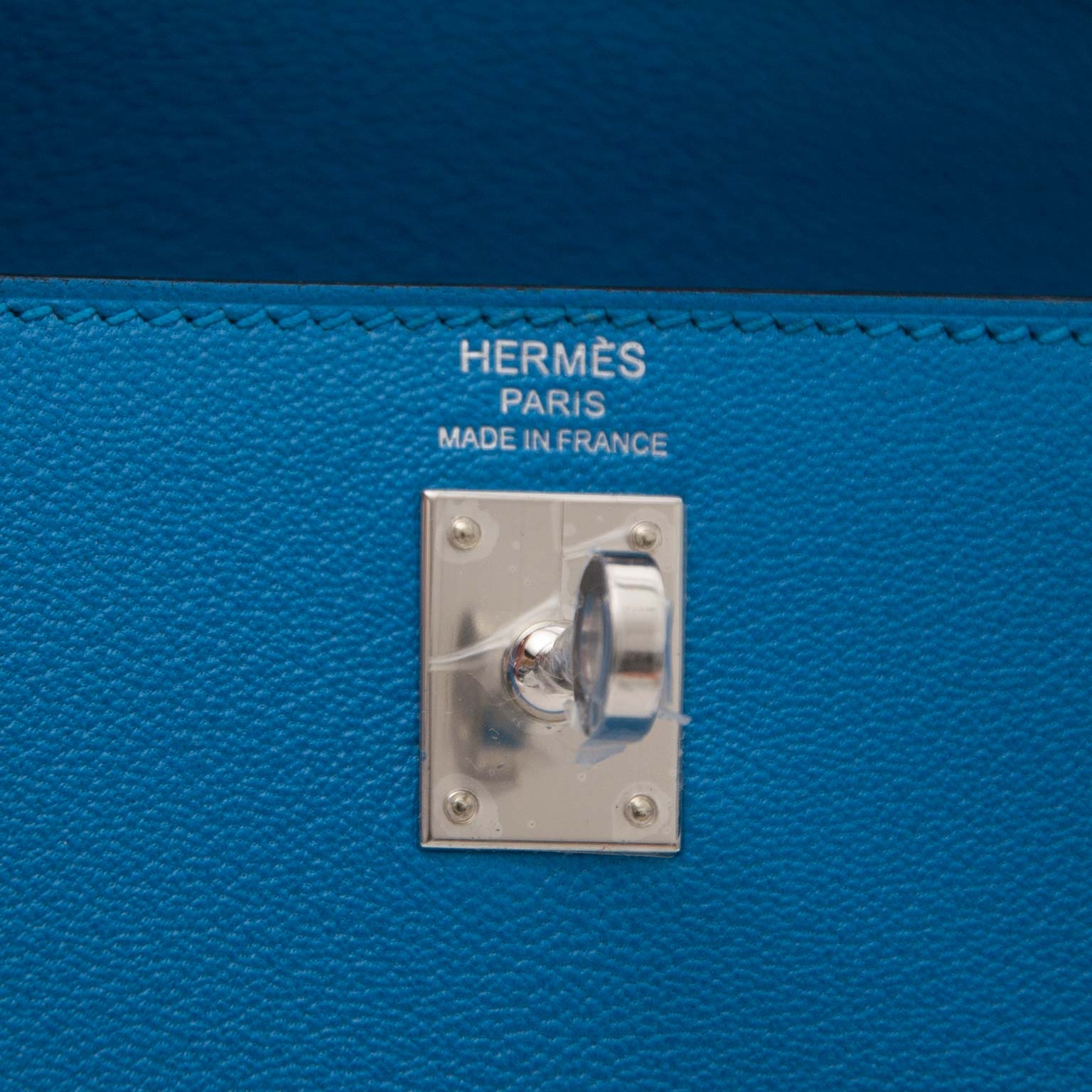 Hermès Kelly 25 Bleu Zanzibar Sellier Chevre Mysore Palladium