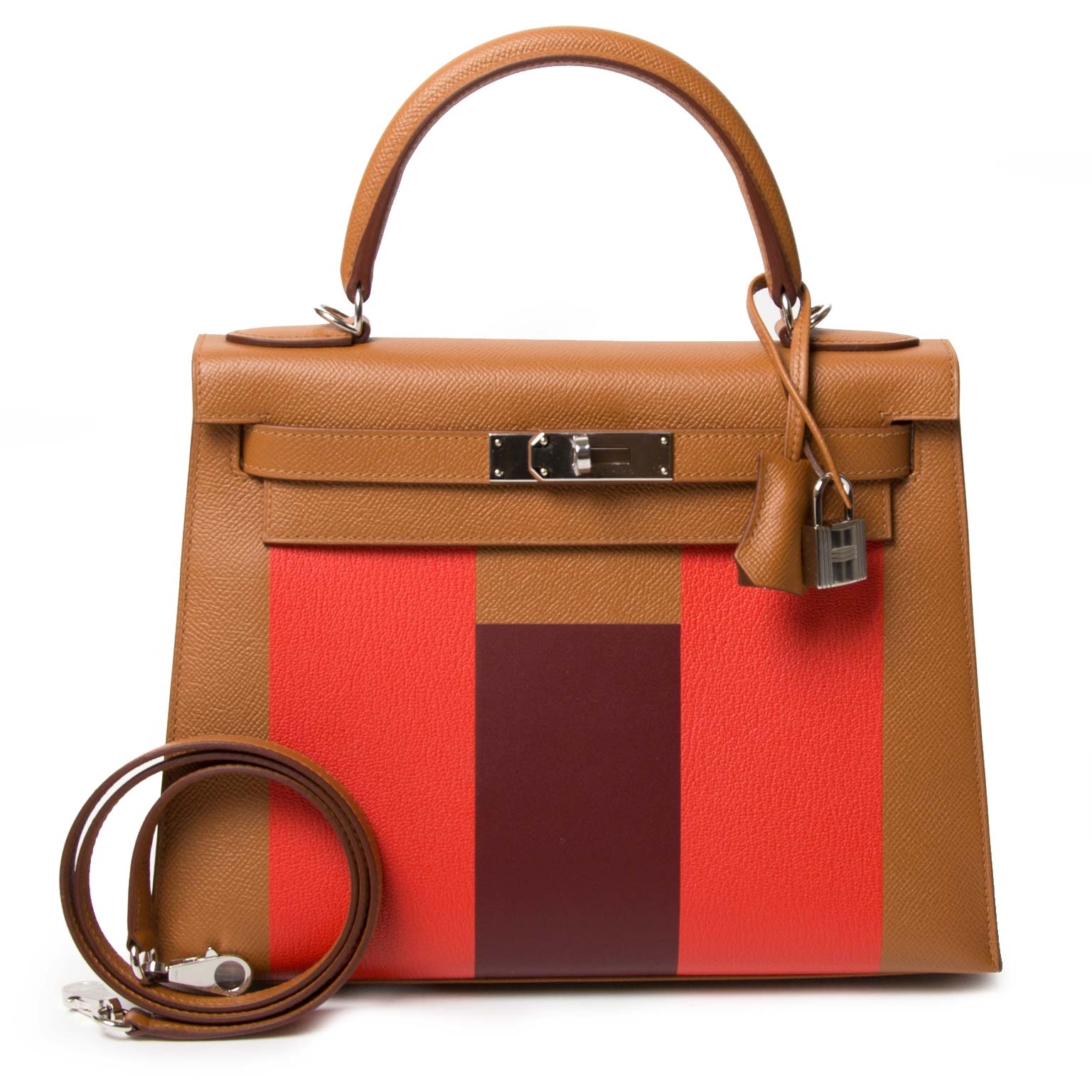 Hermès Kelly Limited Edition 28 Gold/Capucine/Rouge H Lettre H Epsom P —  The French Hunter