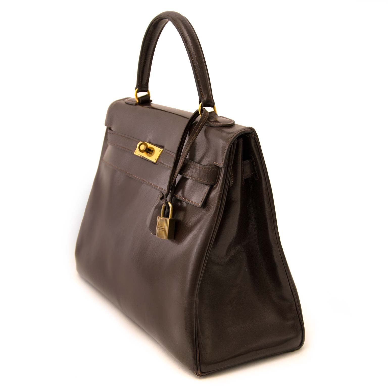 Hermès Vintage Kelly 32 Brown Boxcalf Leather GHW Hermès Vintage Kelly 32 Brown Boxcalf Leather GHW