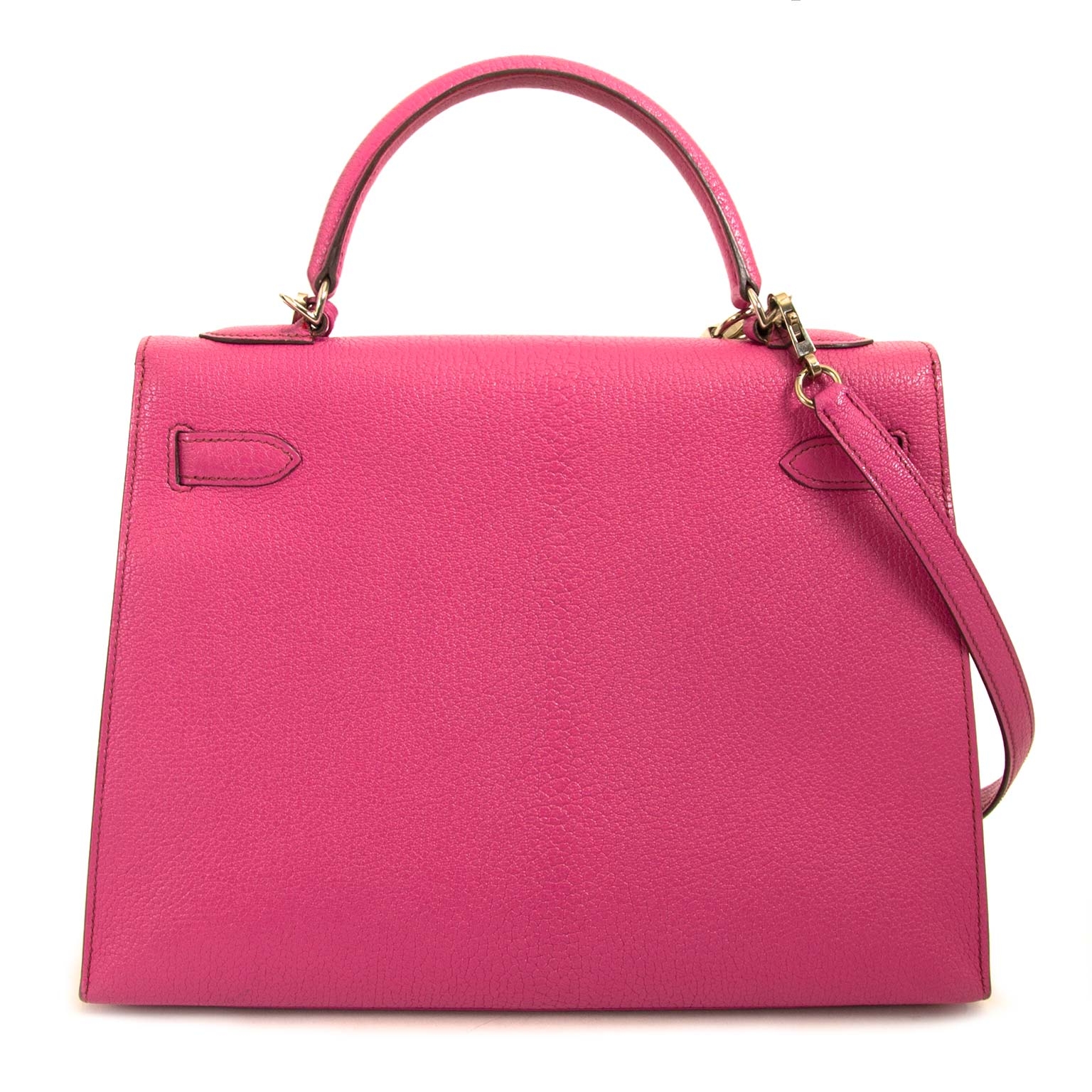 Hermès Kelly 32 Chèvre de Coromandel Sellier Fuchsia PHW
