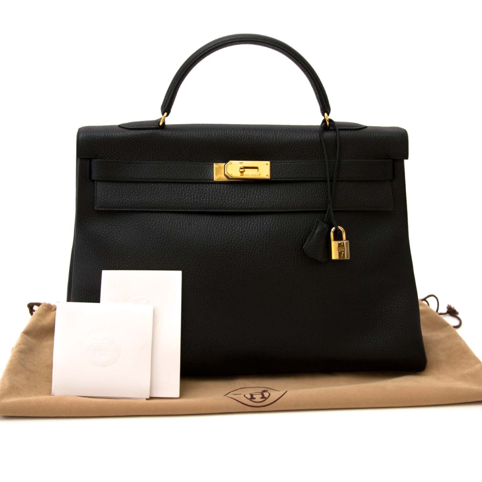 Hermès Kelly 40 Black Ardennes GHW ○ Labellov ○ Buy and