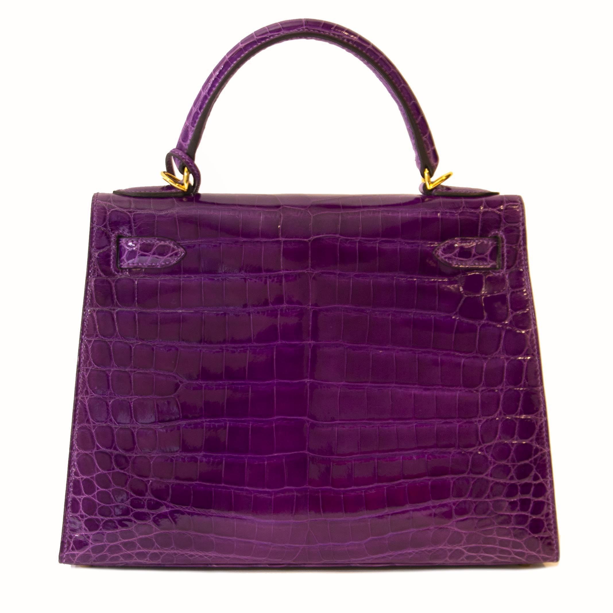 Hermes Kelly 28 Violet Niloticus Crocodile GHW Labellov Buy and Sell Authentic Luxury