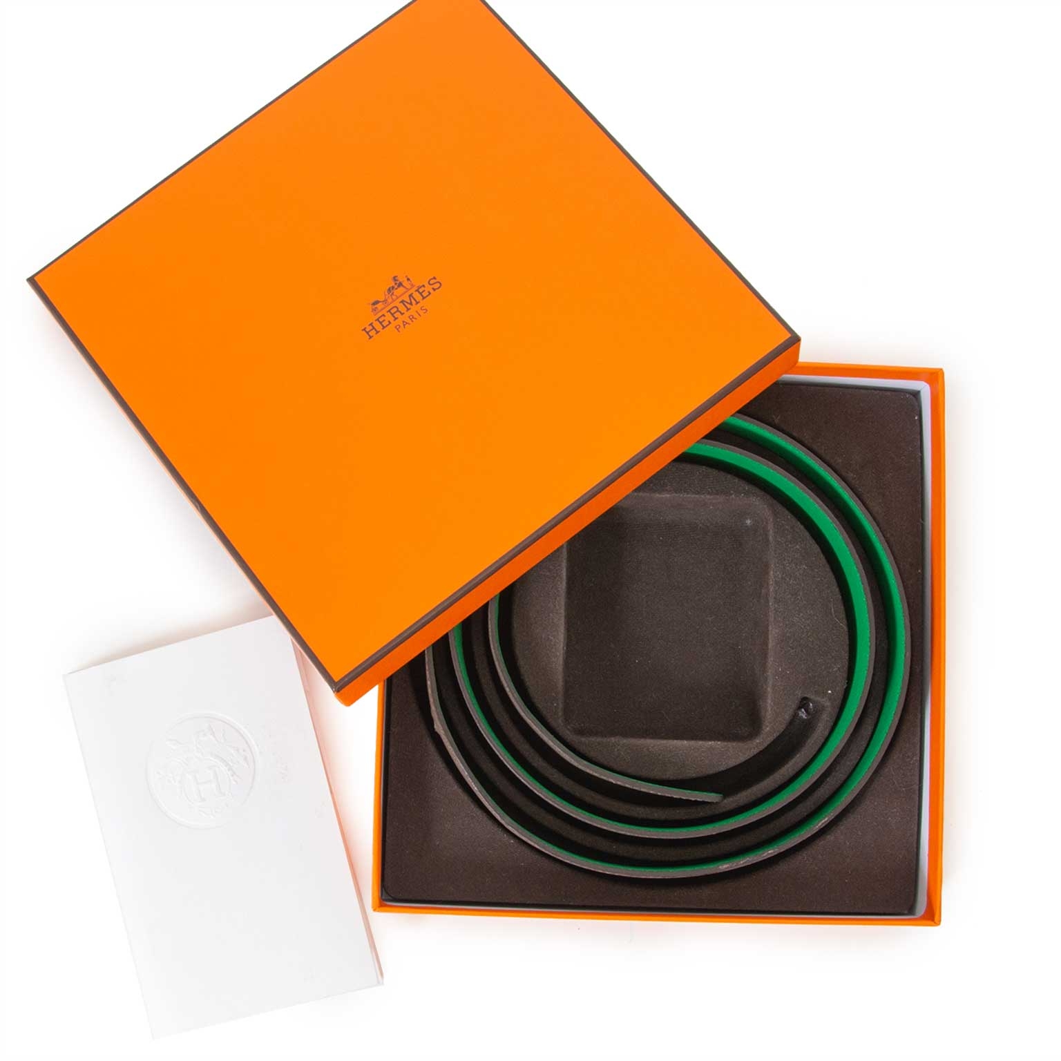 Hermès Belt Bambou/Etain Swift/Epsom Leather - size 90