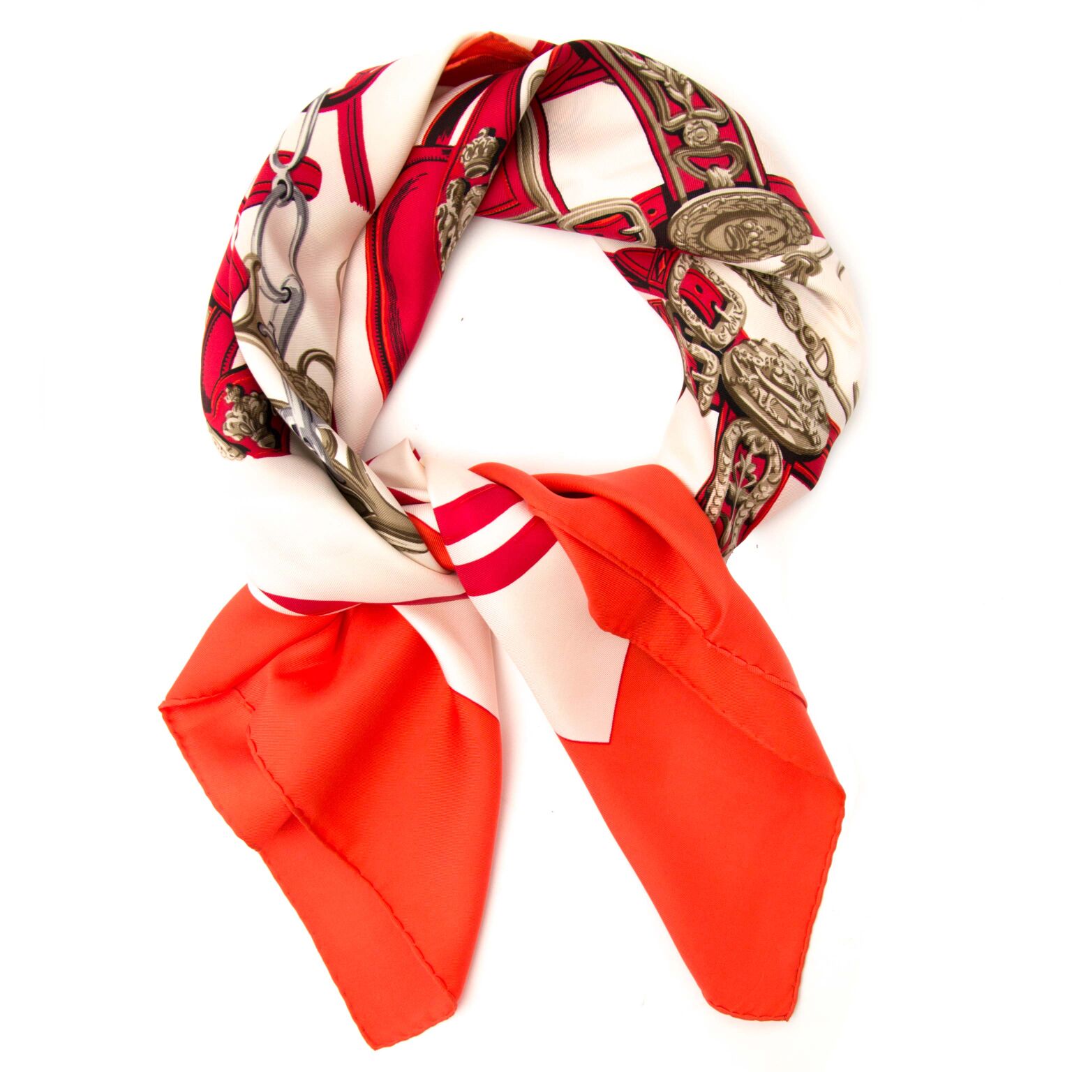 HERMES BRIDES de GALA シルクスカーフ 赤色 レッド Hermès Carré Brides De Gala Red ○ Labellov ○ Buy and Sell