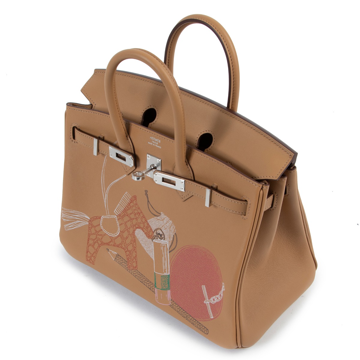 [Pre-order] Hermes Limited Edition Birkin 25 In & Out Biscuit Color Swift  Leather Palladium Hardware