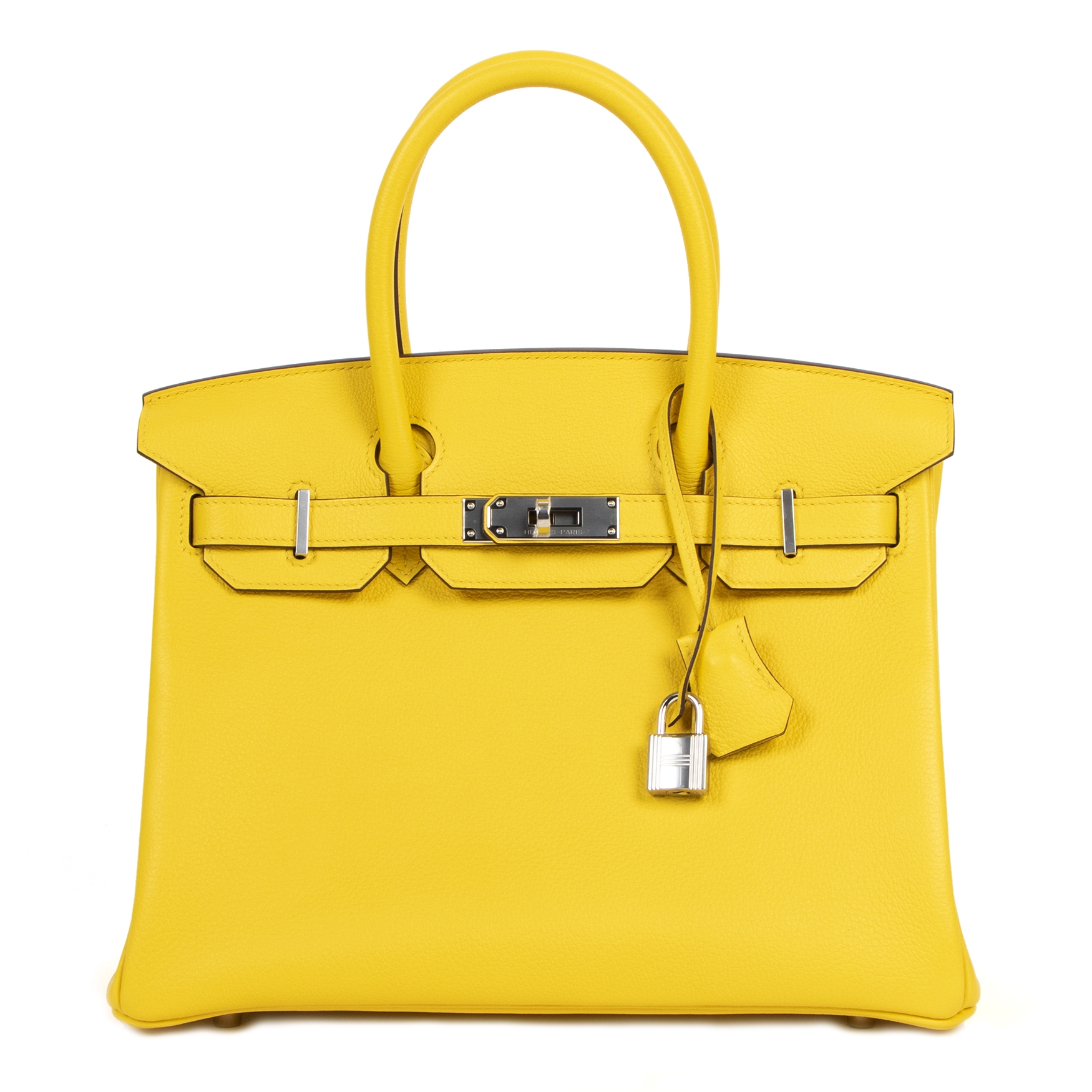 Herm s Birkin 30 Jaune de Naples Taurillon Novillo PHW Labellov