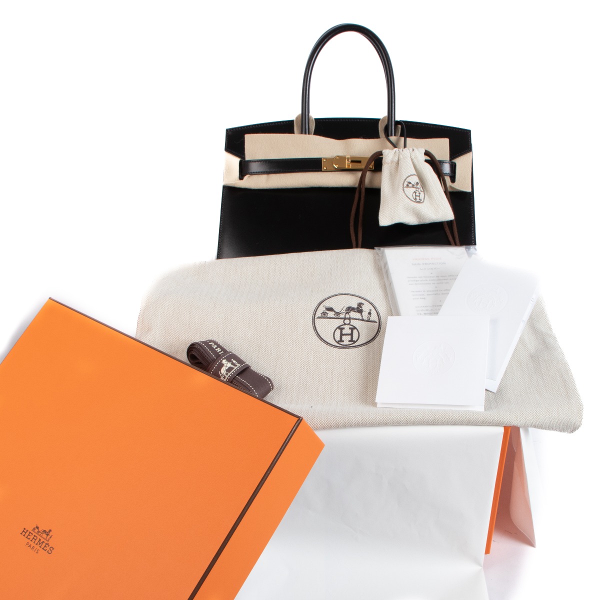Hermès Birkin Sellier 30 Black Veau Madame GHW ○ Labellov ○ Buy