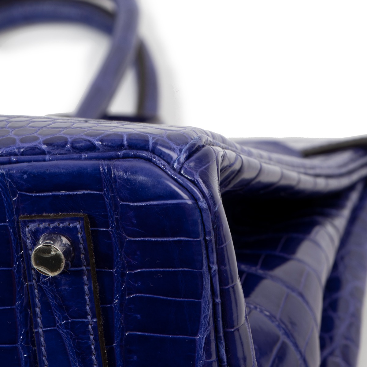 Hermès Birkin 35 Bleu Electrique Shiny Crocodile Porosus Lisse PHW ○  Labellov ○ Buy and Sell Authentic Luxury