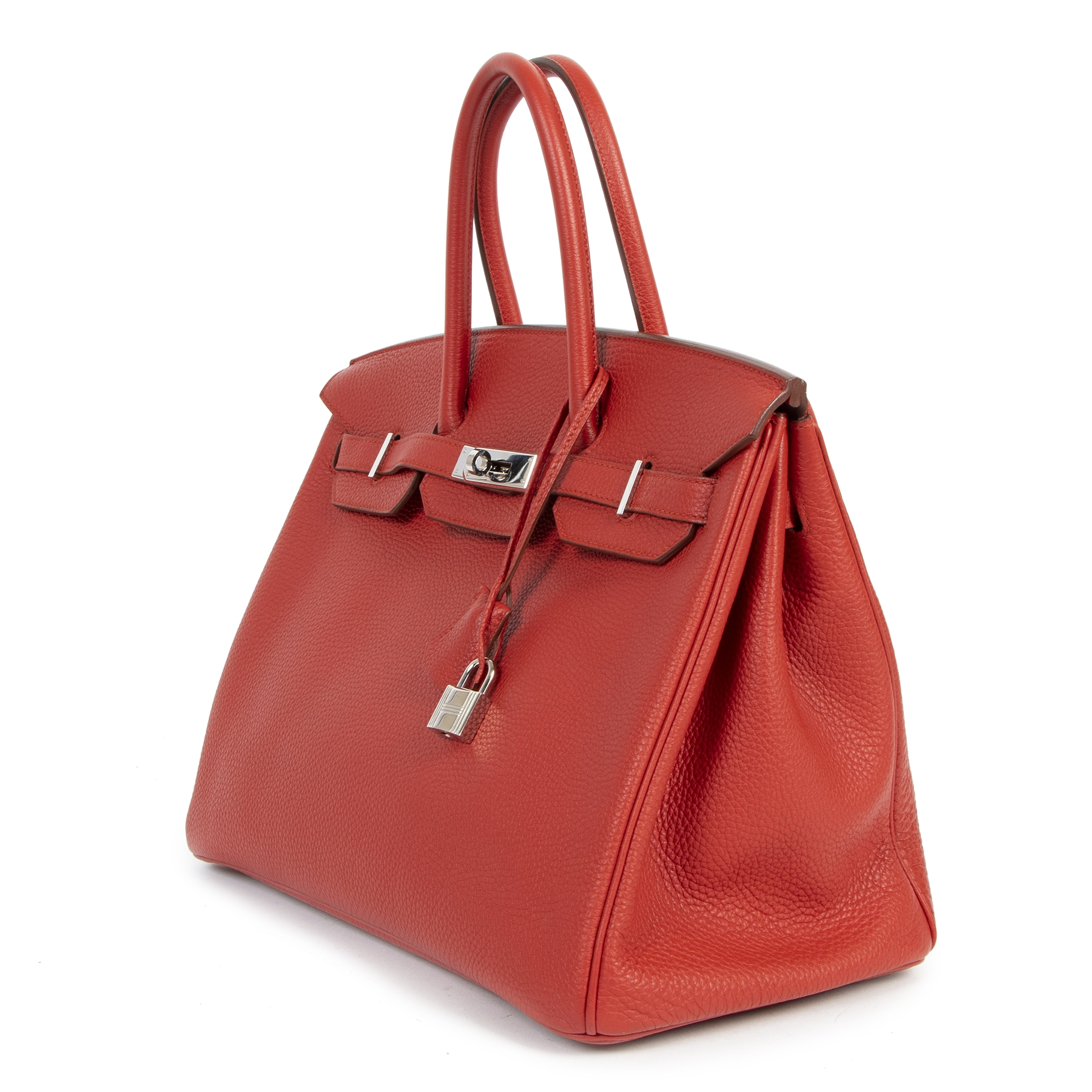 As New Hermes Togo Birkin 35 Rouge Vermillion PHW Labellov