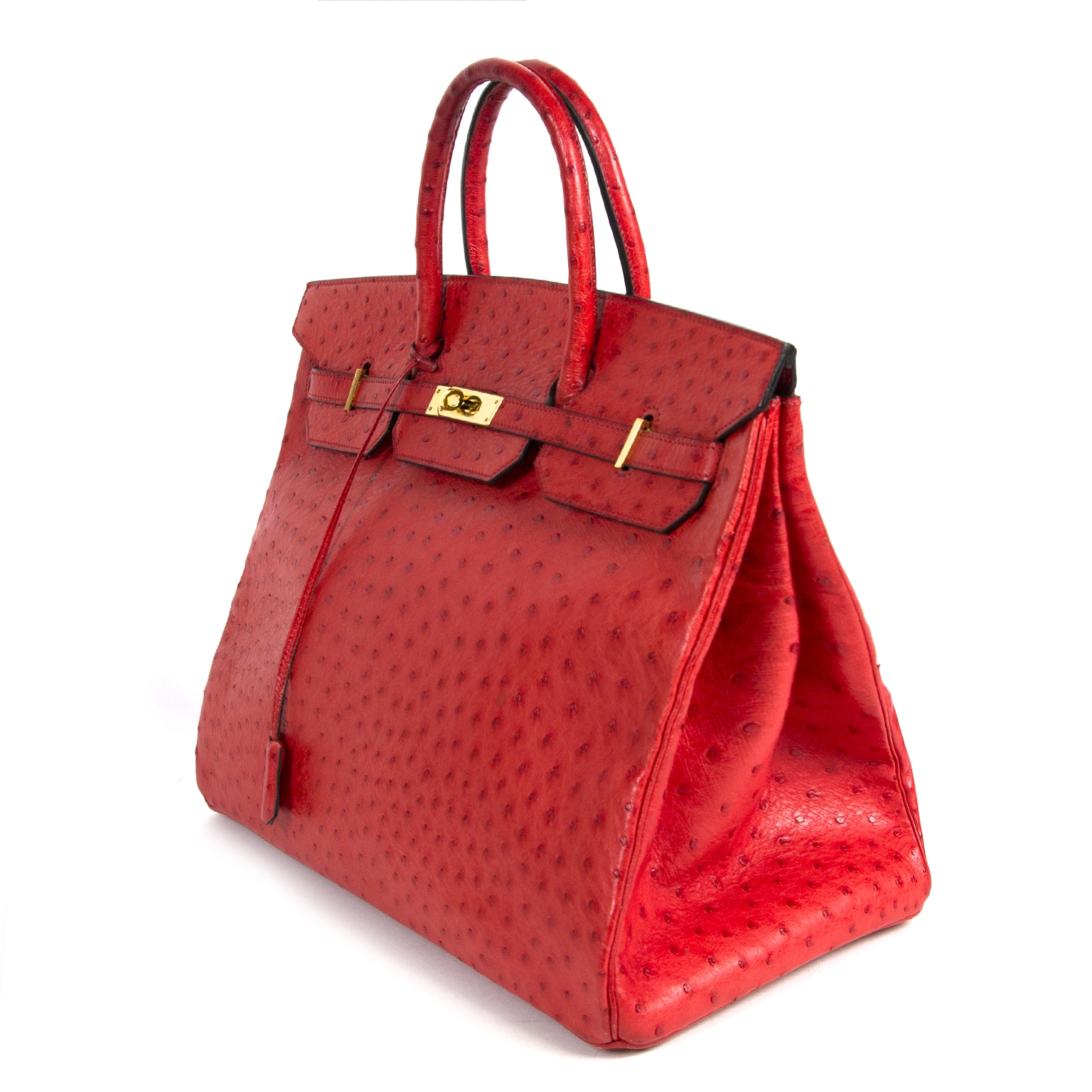 Hermès Birkin 40 Ostrich Red PHW ○ Labellov ○ Buy and Sell