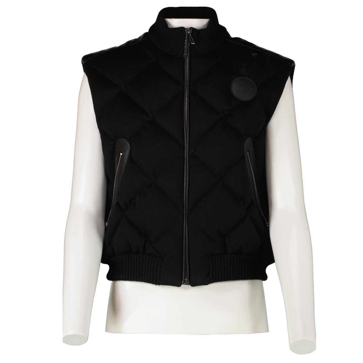 Hermès Black Cashmere Padded Short Vest - size 40 ○ Labellov