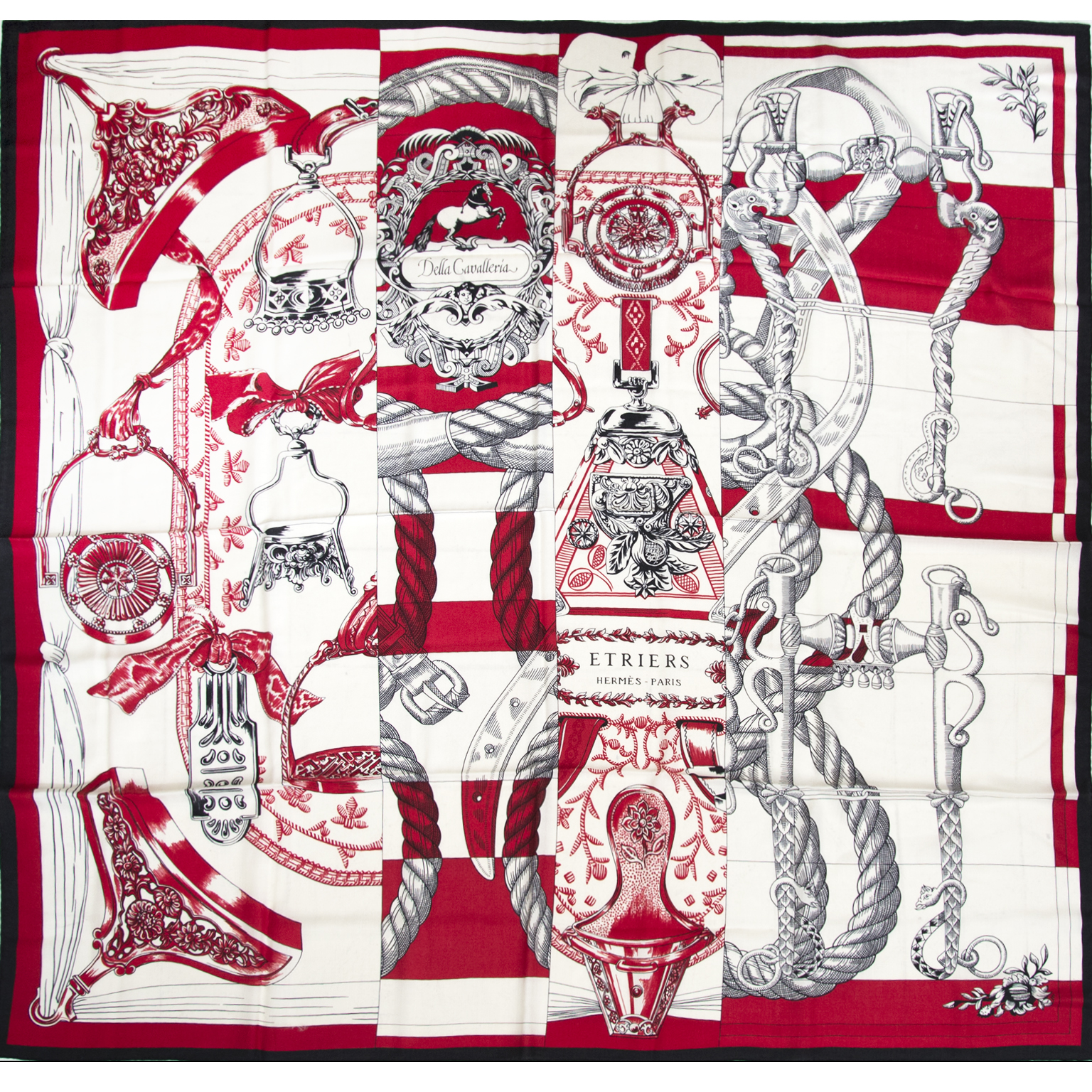 BRAND NEW Hermès Cashmere 'Cavalleria d'Etriers' Scarf ○ Labellov